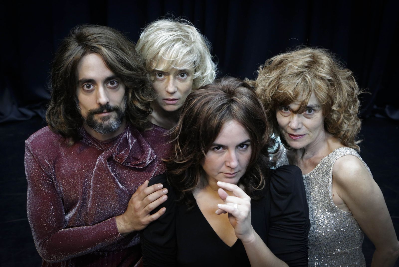 Arturo Parrilla, Anna París, Raquel Madrid e Isabel Vázquez, caracterizados como los personajes de ‘P de partida’.