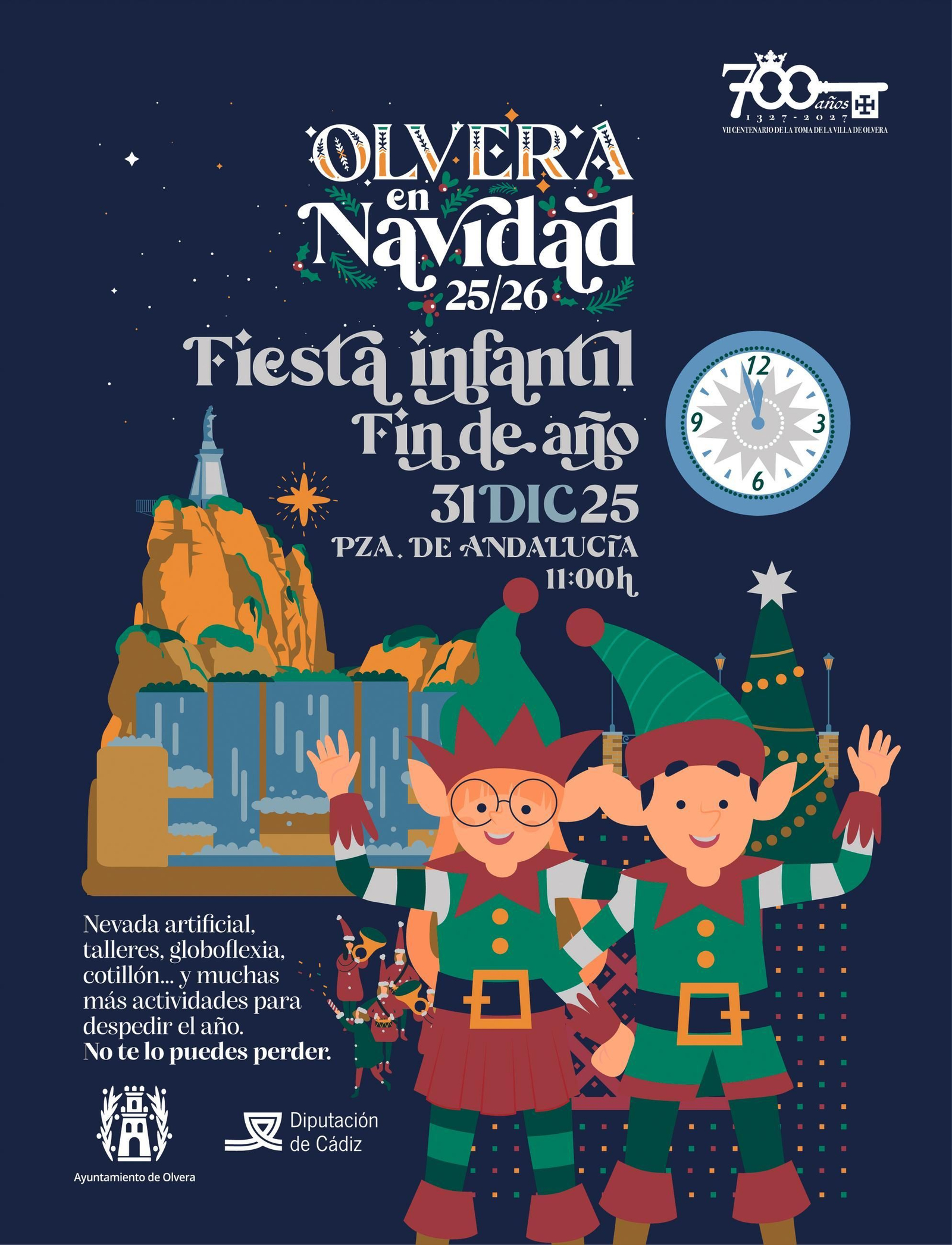 Cartel de la Fiesta Infantil de Fin de Año.
