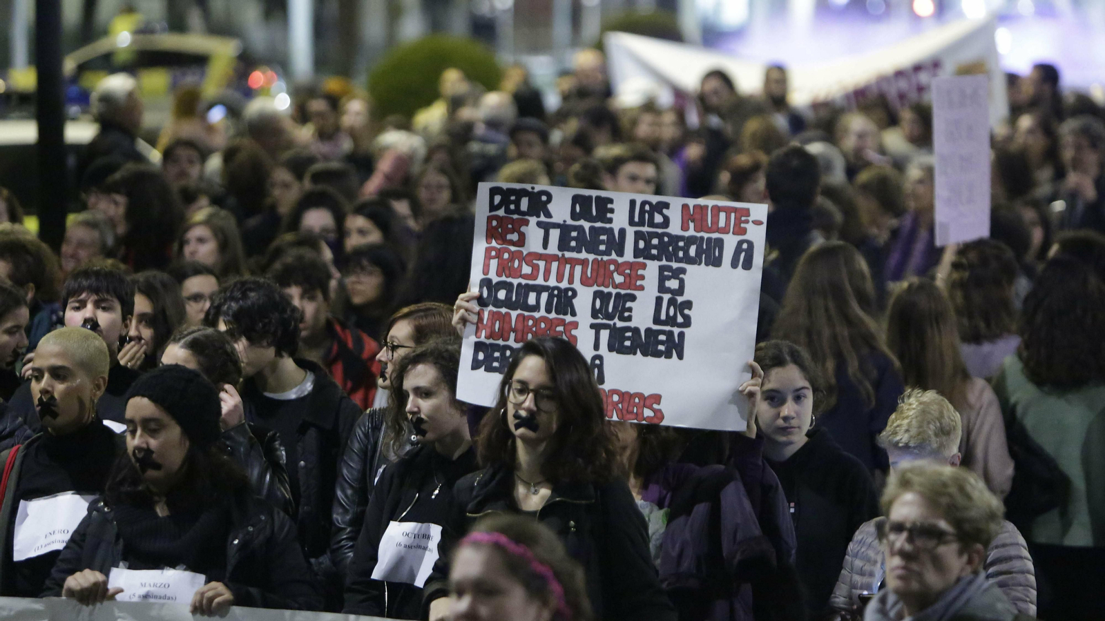 Manifestación feminista contra la violencia de género.