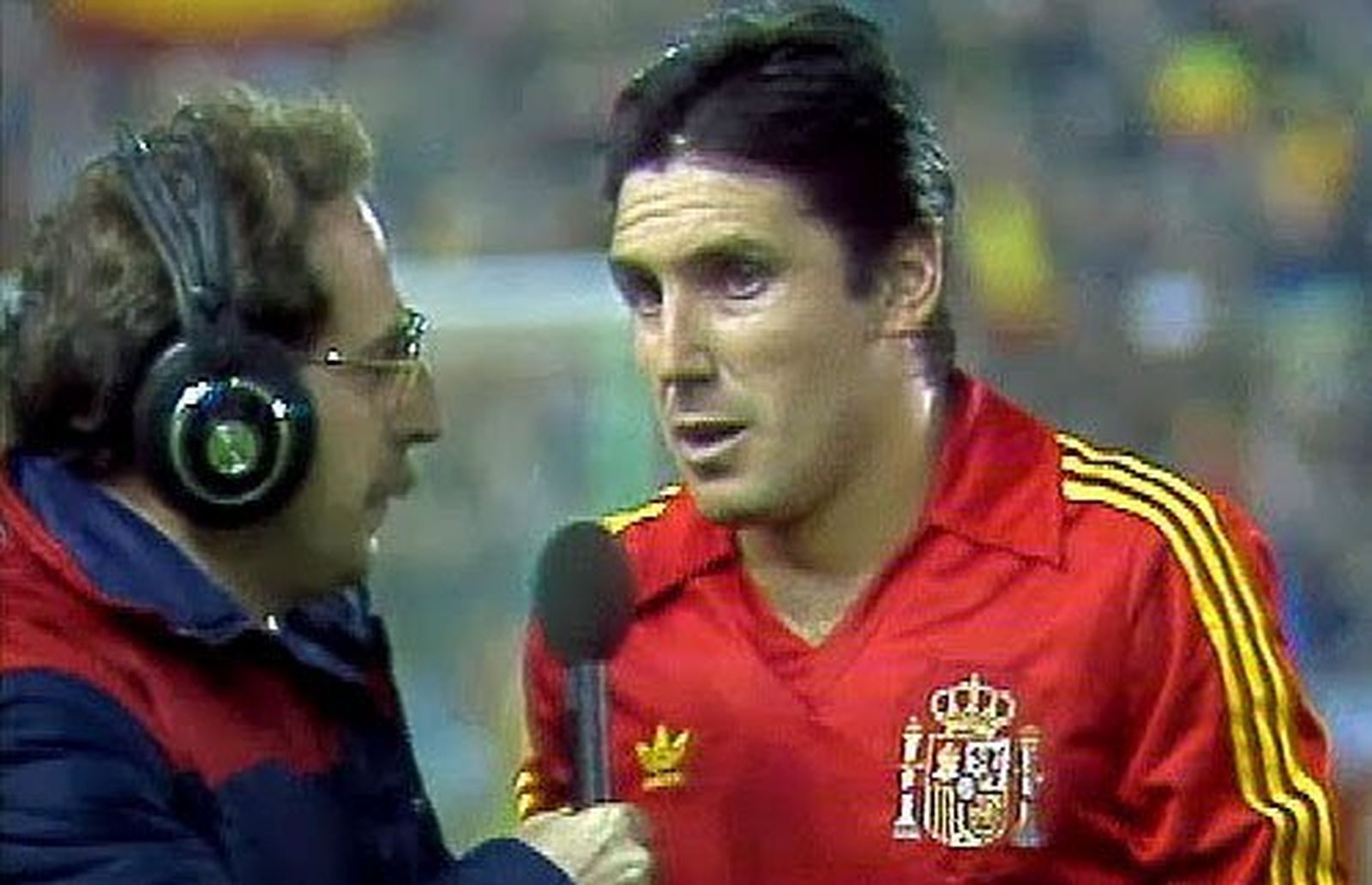 Alfonso Azuara con Santillana en la noche del 12 a 1 a Malta