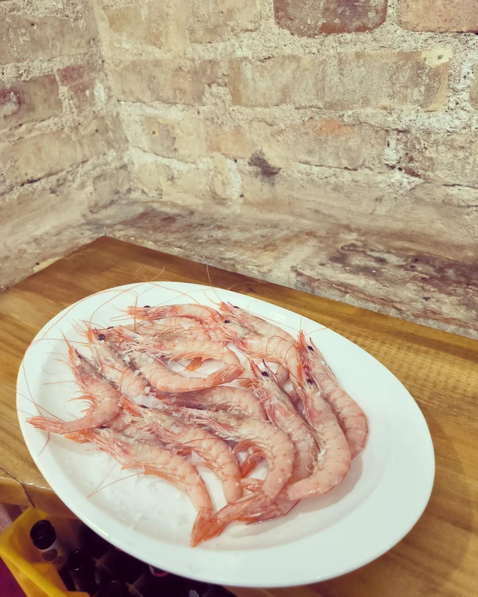 Comer gambas de Huelva