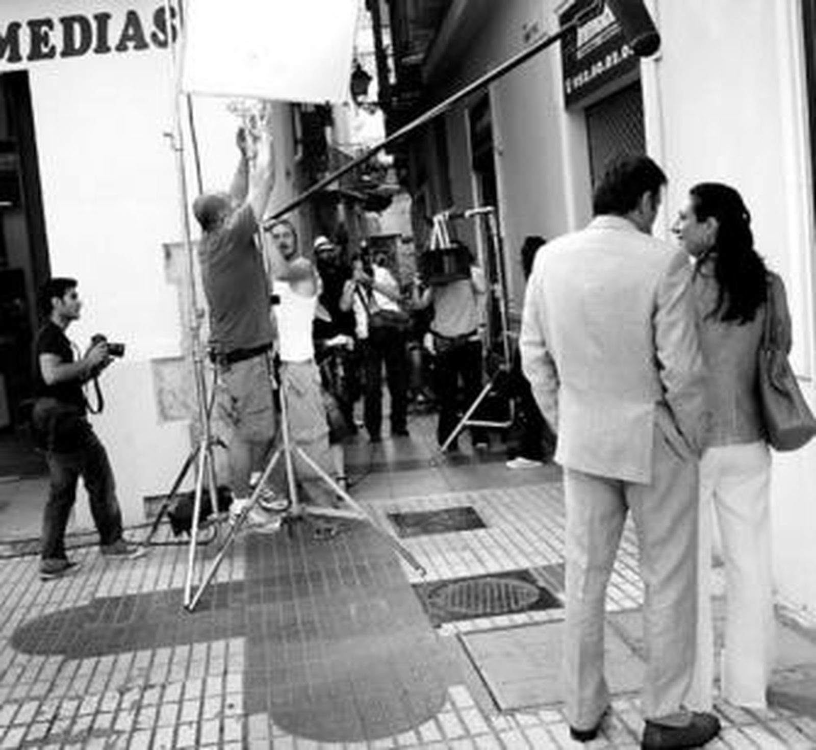 Rodaje de la película 'Imaginario' de Pablo Cantos el año pasado en la Plaza de los Mártires.