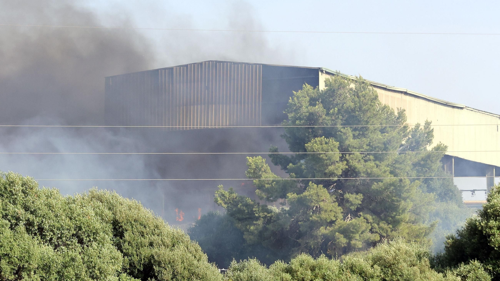 Imágenes del incendio en la planta de Las Calandrias en Jerez