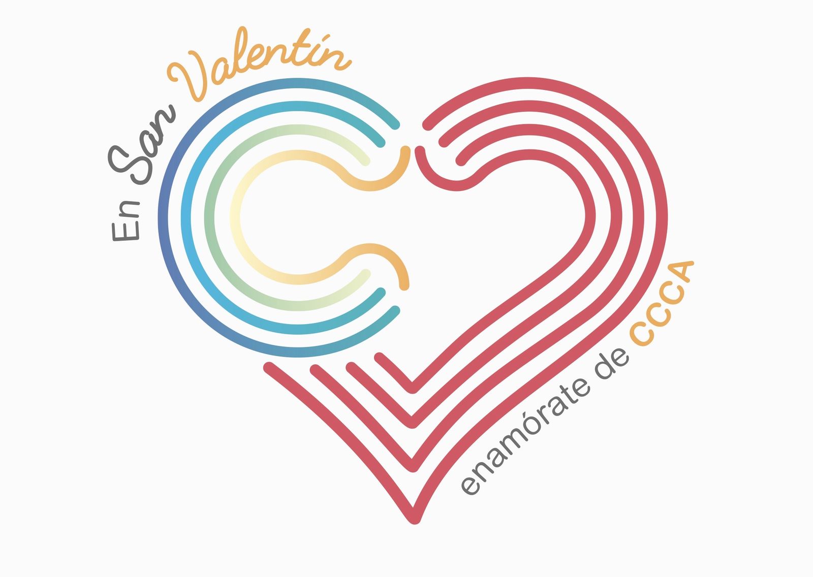 Logotipo de la campaña del comercio local del centro de Cádiz con motivo del Día de San Valentín