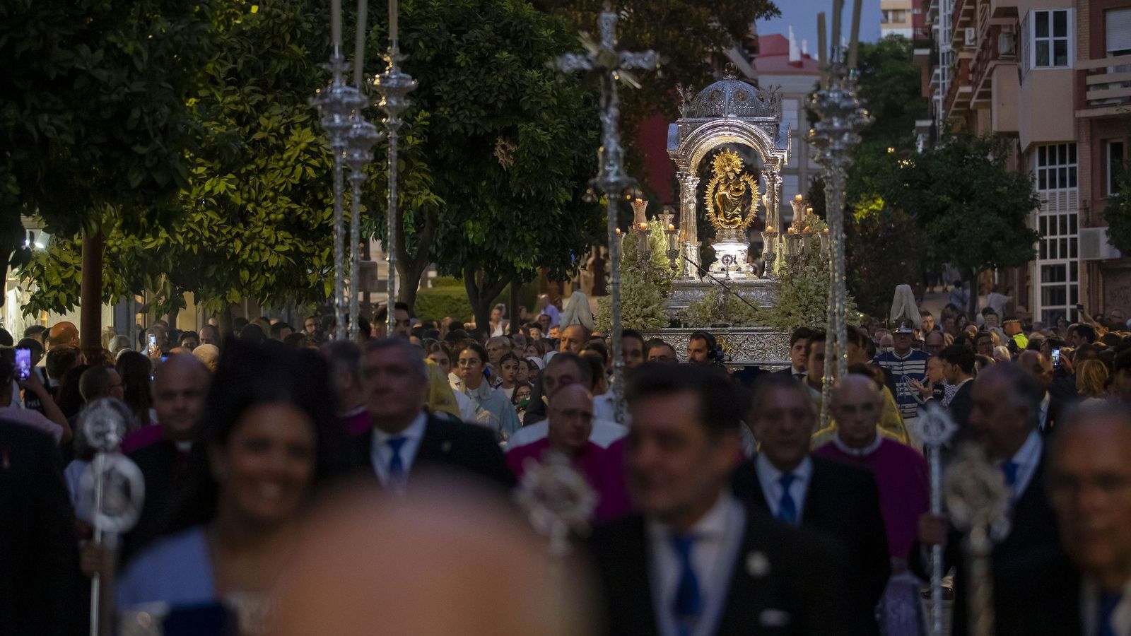 La Virgen de la Cinta en procesión, el pasado año.