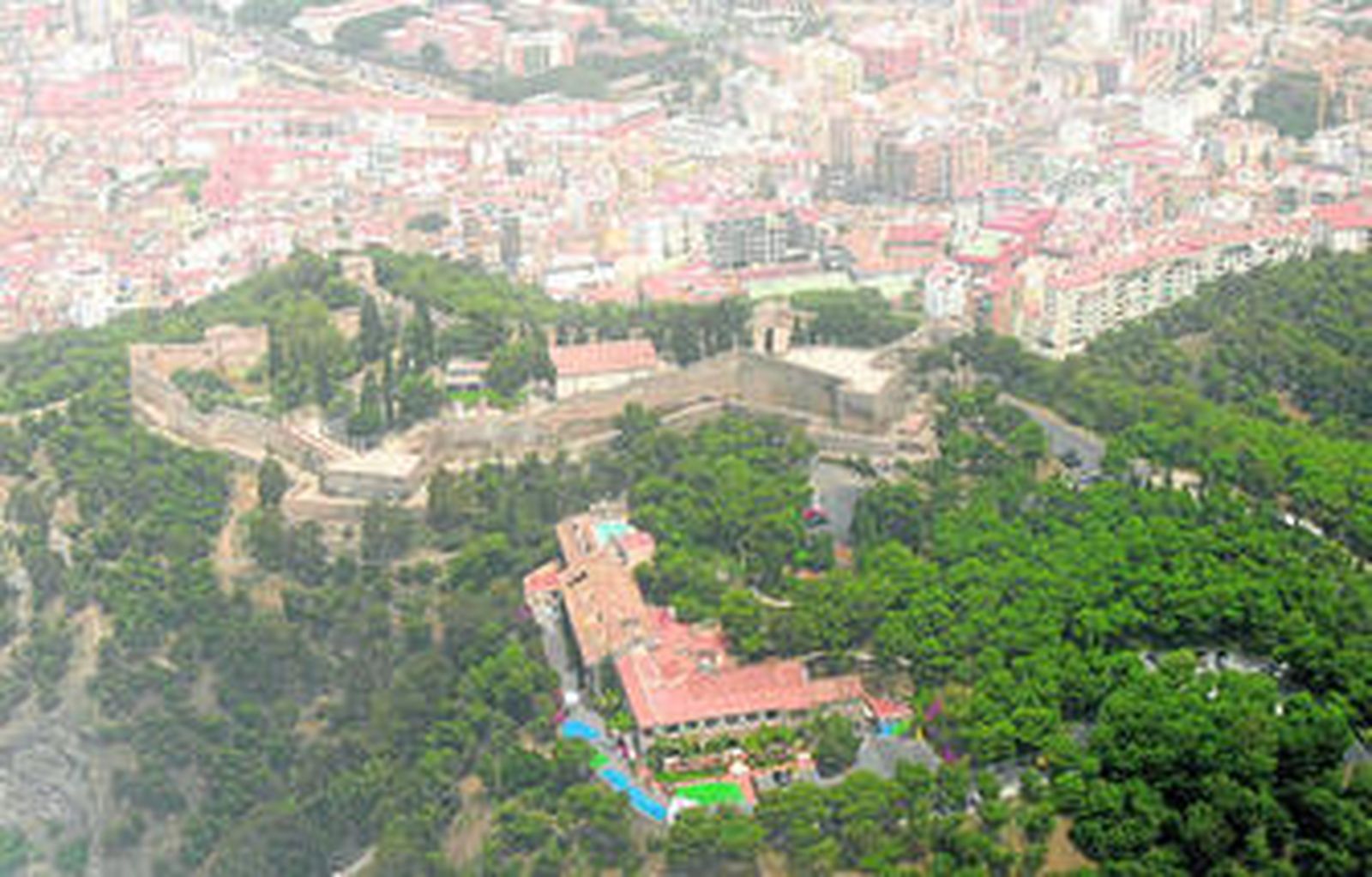 Vista aérea de Gibralfaro, en una imagen de archivo.