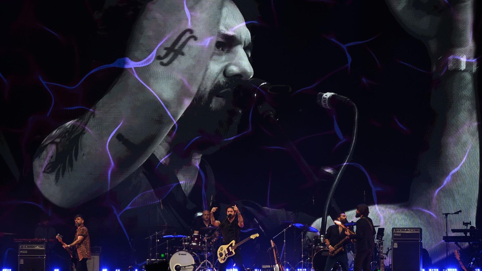 La banda Viva Suecia, en plena actuación.