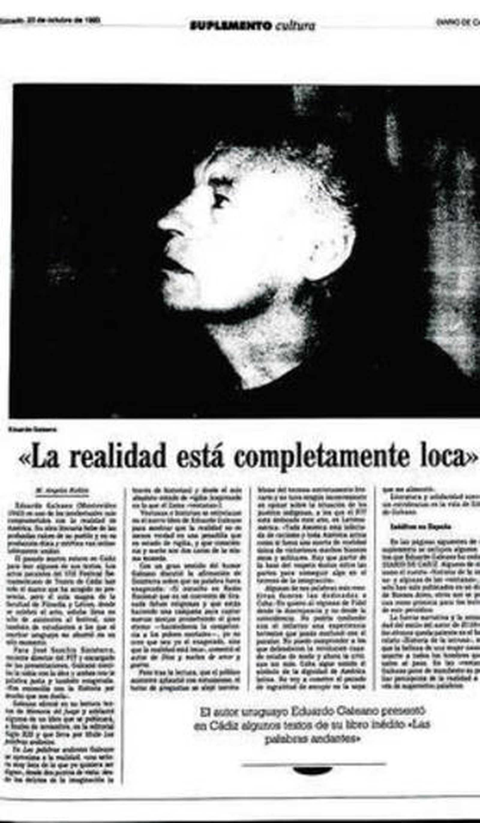 Eduardo Galeano en la puerta de América