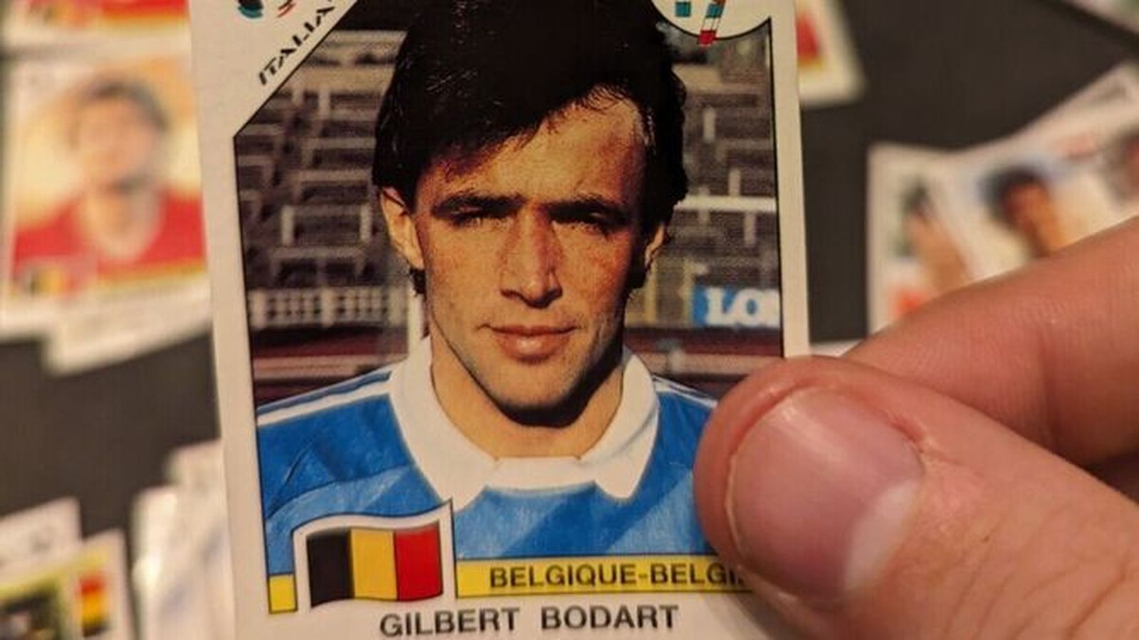 Cromo de Gilbert Bodart, en Italia 90