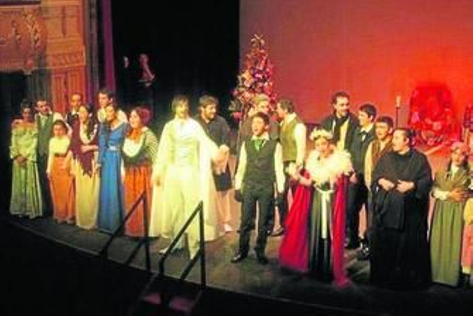 Durante la representación de 'Cuento de Navidad' el pasado año.
