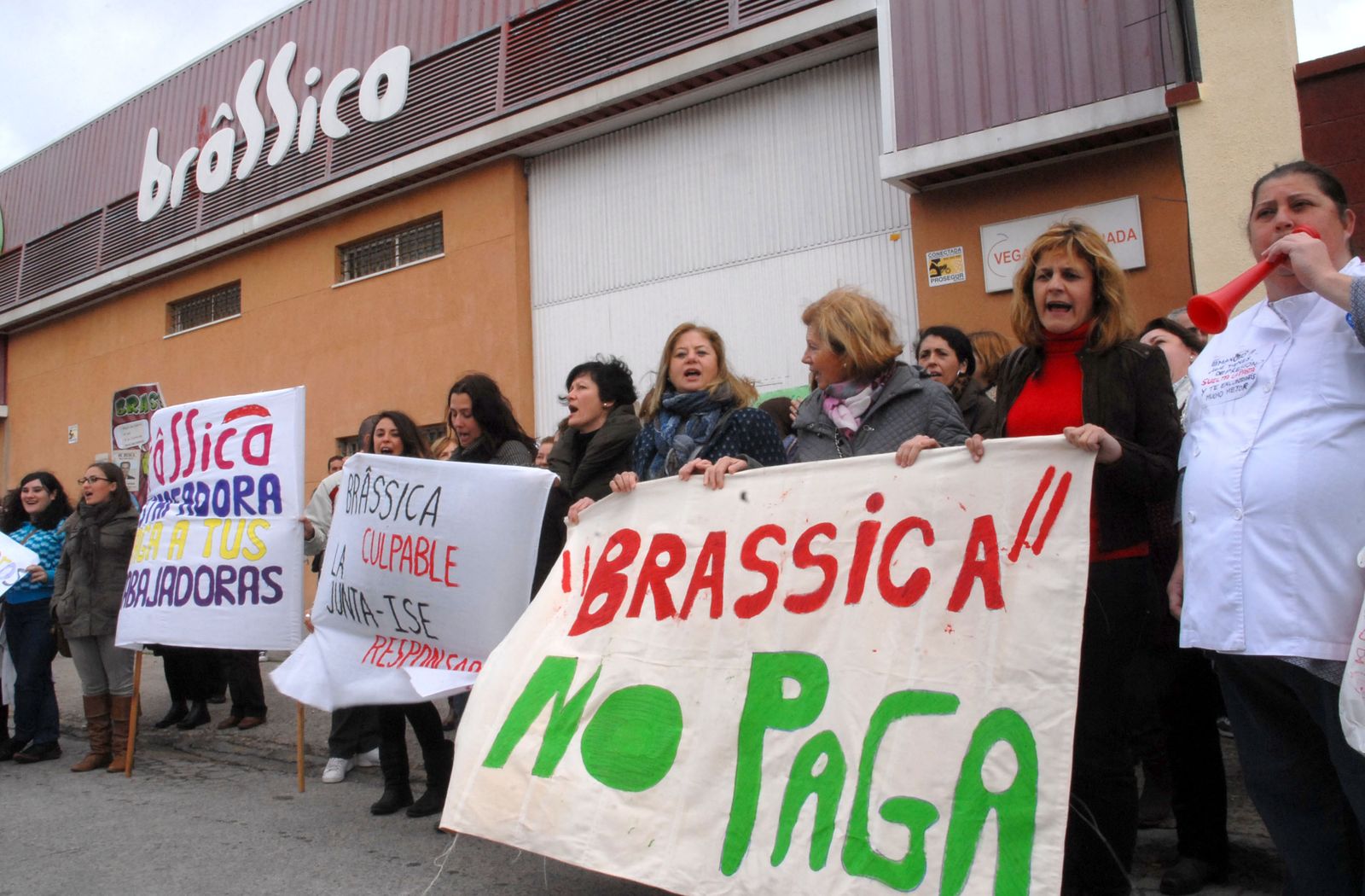 Trabajadores de Brassica protestan en 2013 por el impago de sus nóminas.