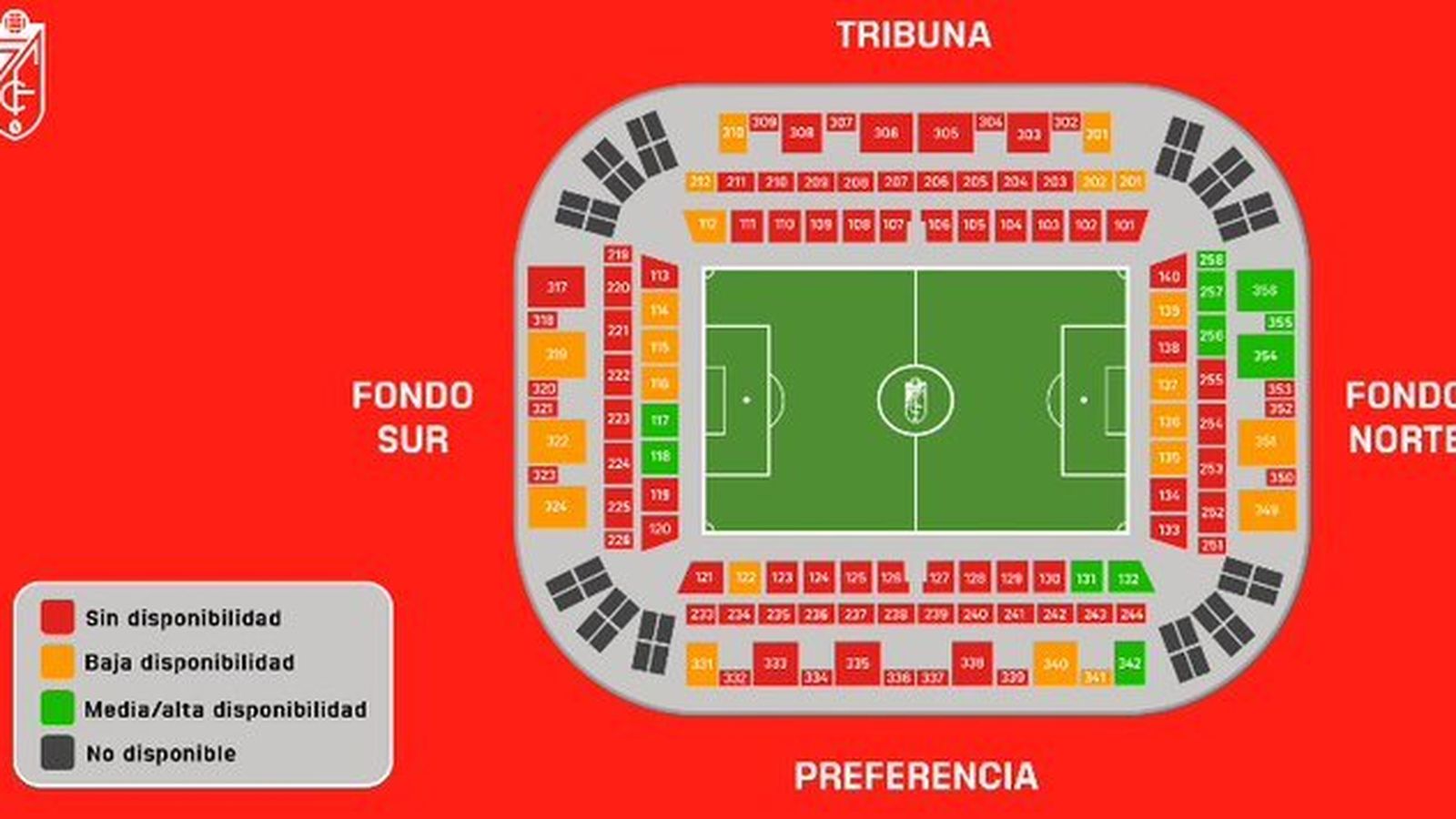 Imagen ofrecida por el club con las localidades restantes disponibles