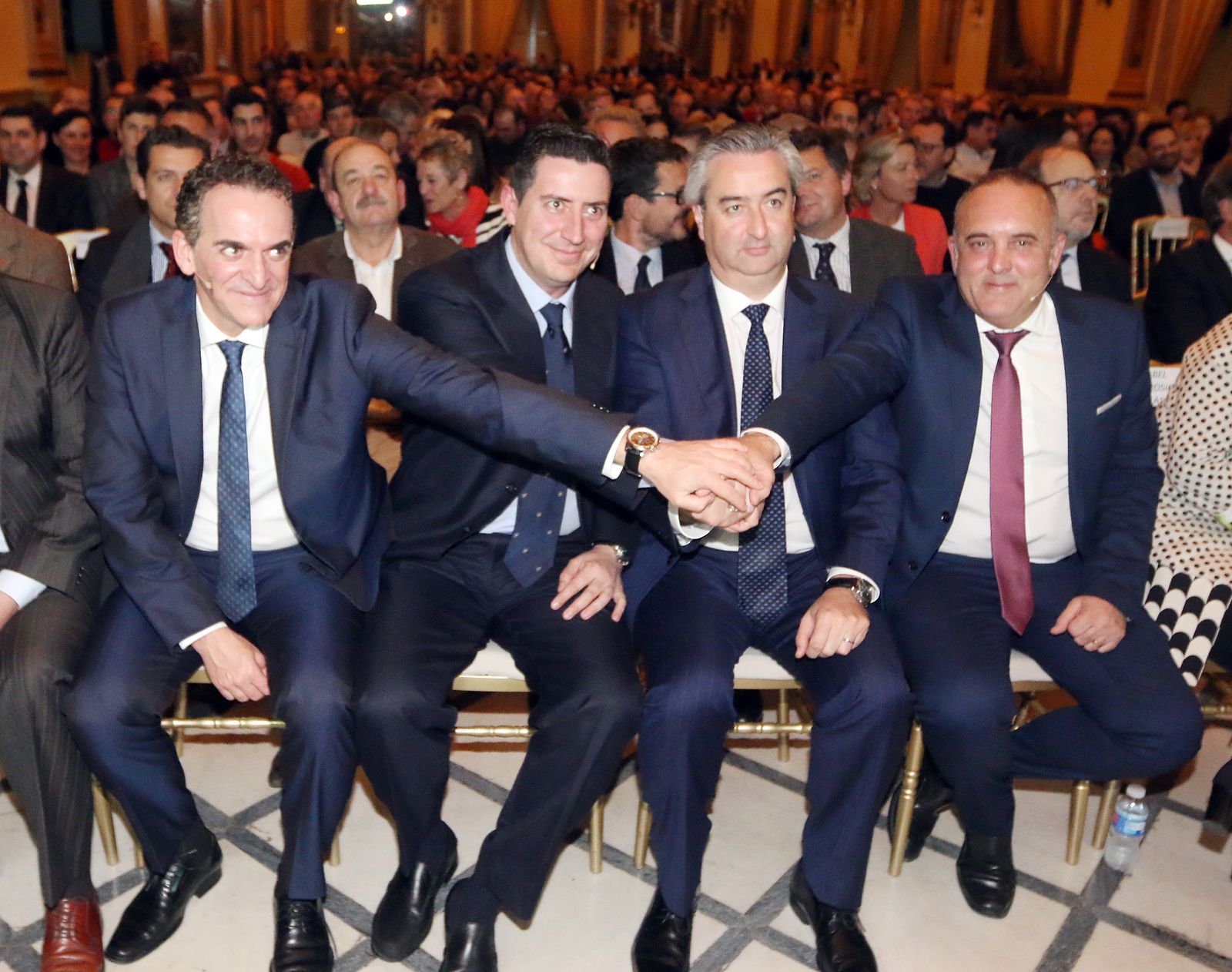 Alberto Rosales, Francisco de la Torre, Antonio Caño y Rafael Bados juntos durante la presentación de Fides a finales de enero de 2016.