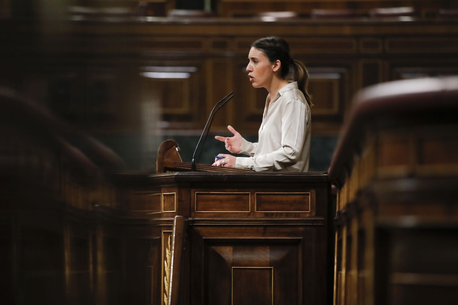 La ministra de Igualdad, Irene Montero, en el Congreso.