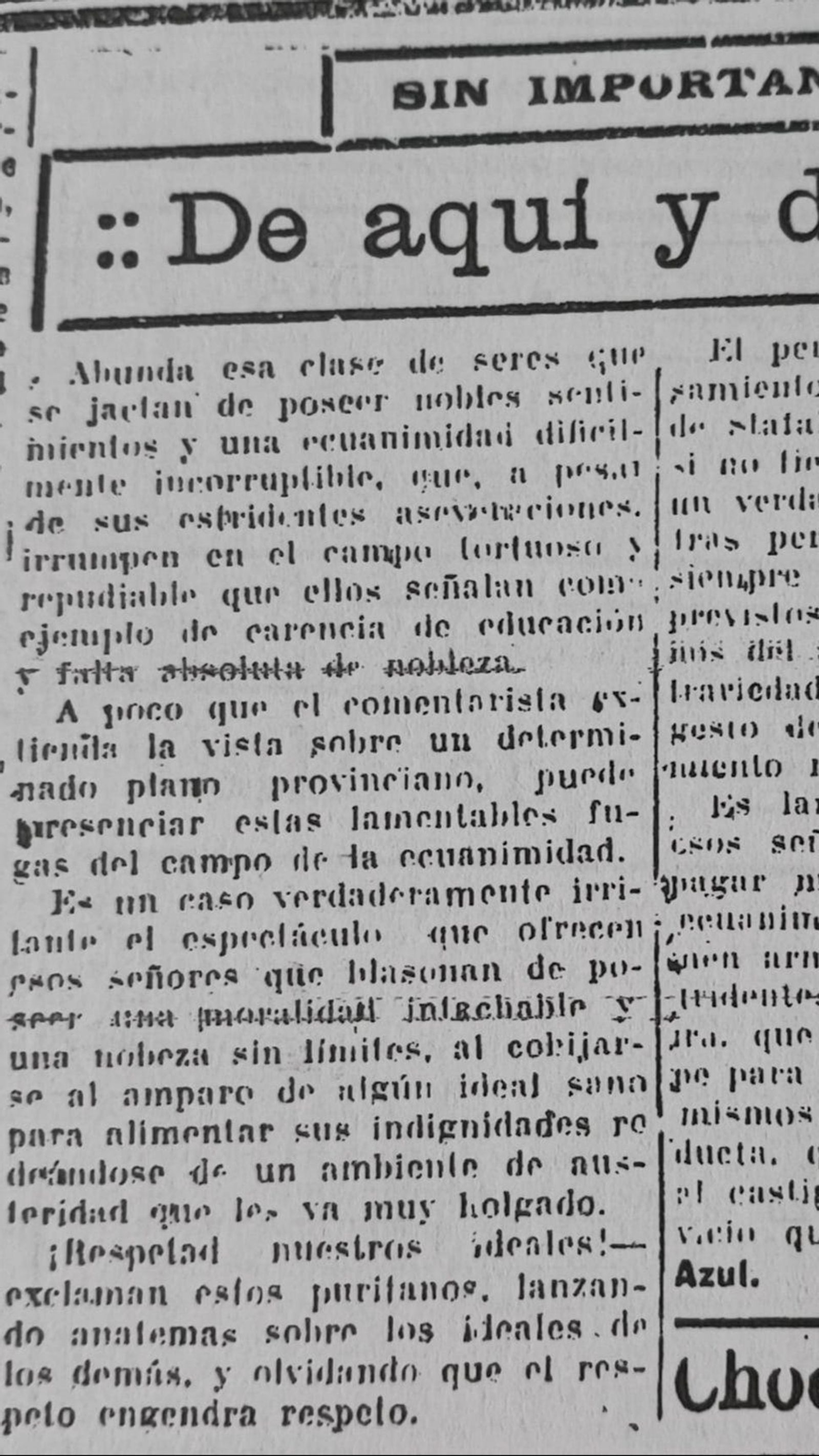 Recorte de prensa.