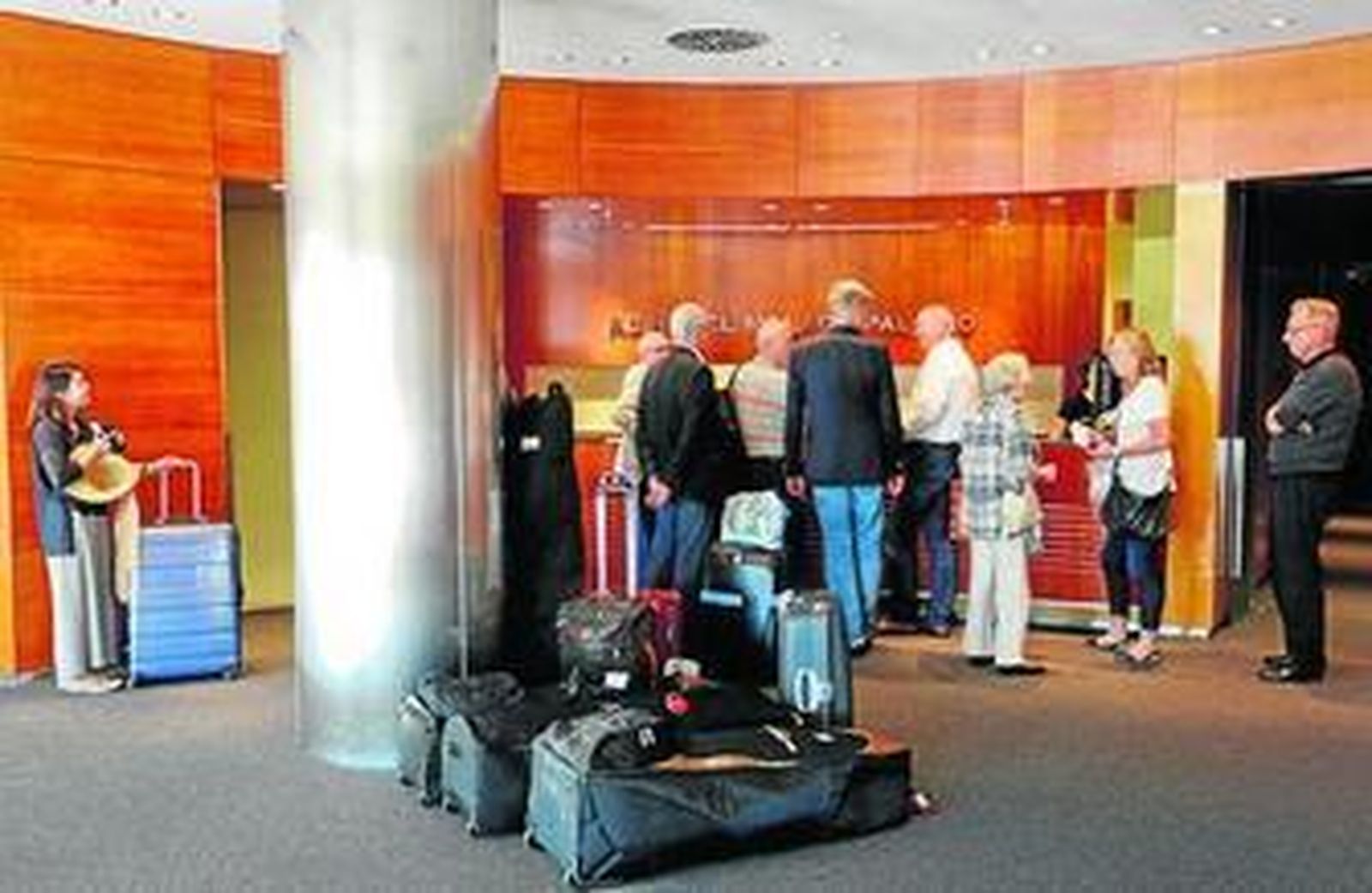 Un grupo de turistas en un hotel de Málaga.