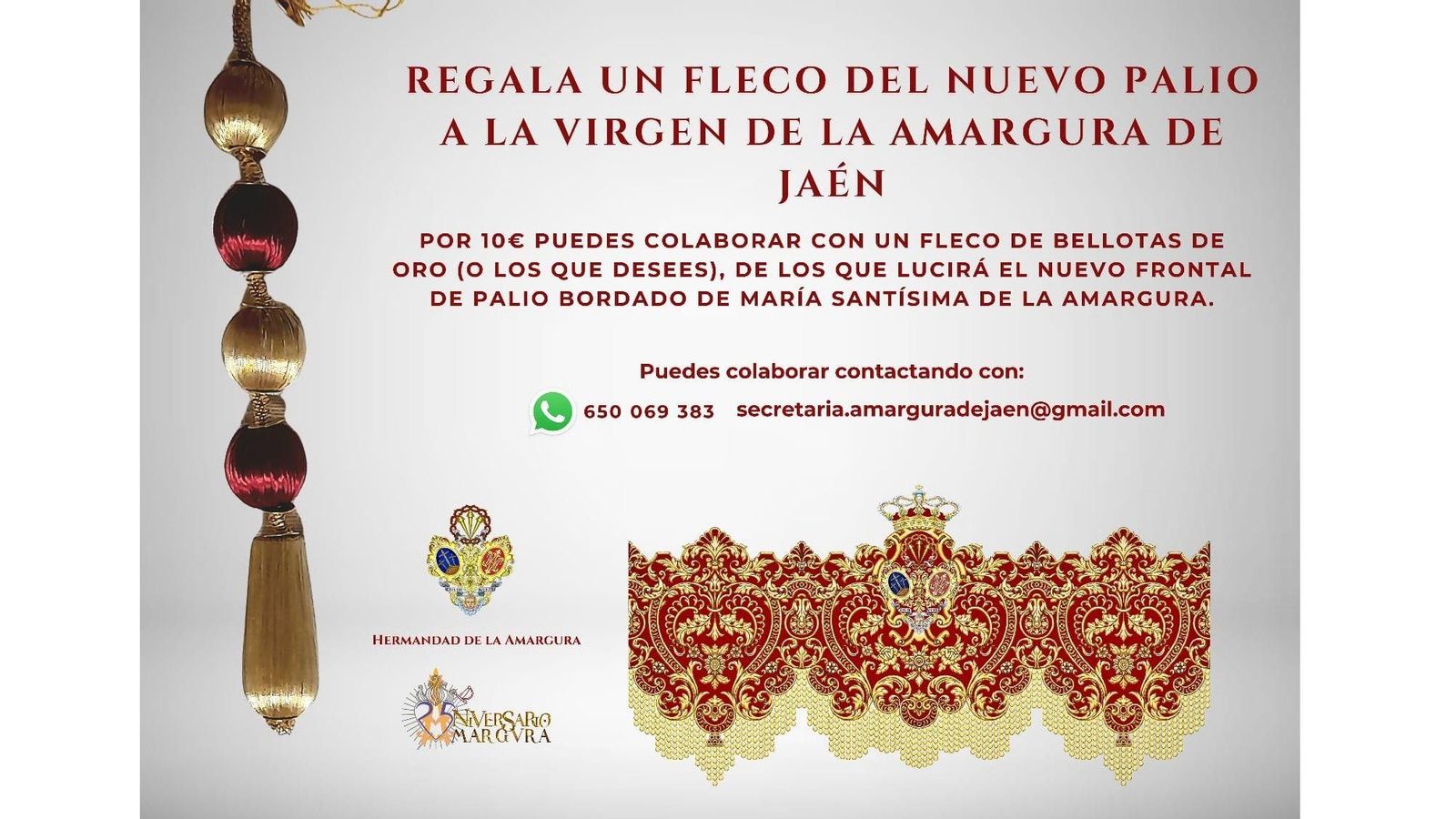 Campaña de recogida de donativos para el nuevo fleco del palio.