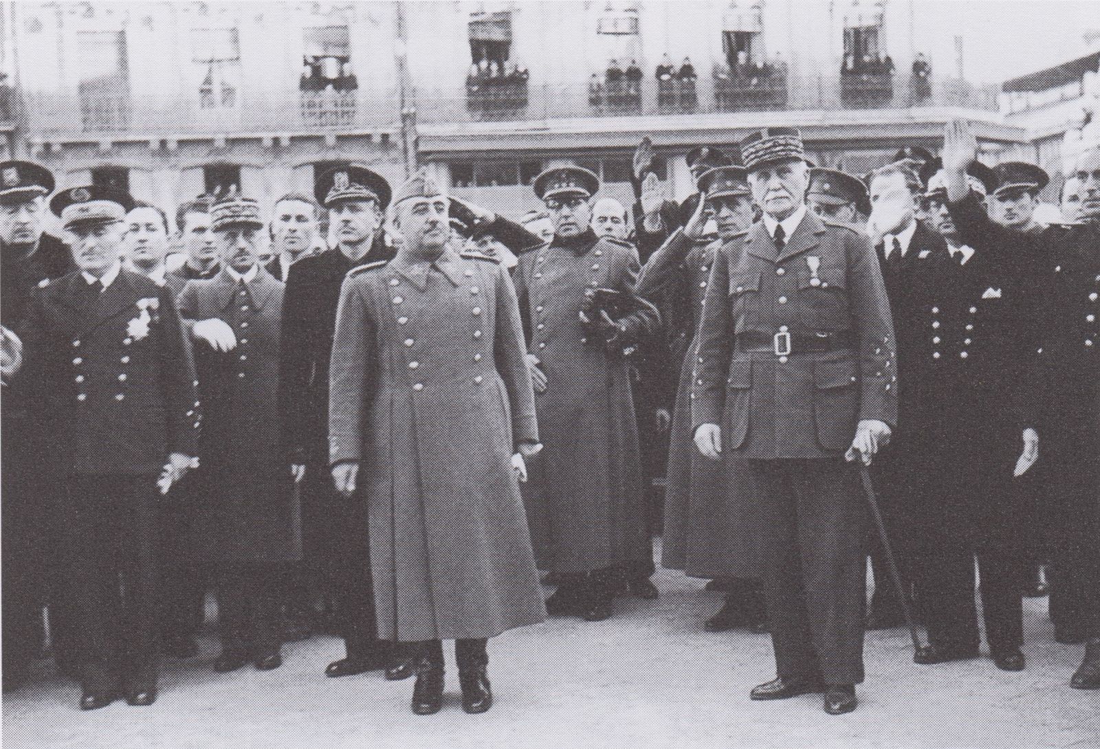 Encuentro de Francisco Franco con el mariscal Philippe Pétain, en febrero de 1941.