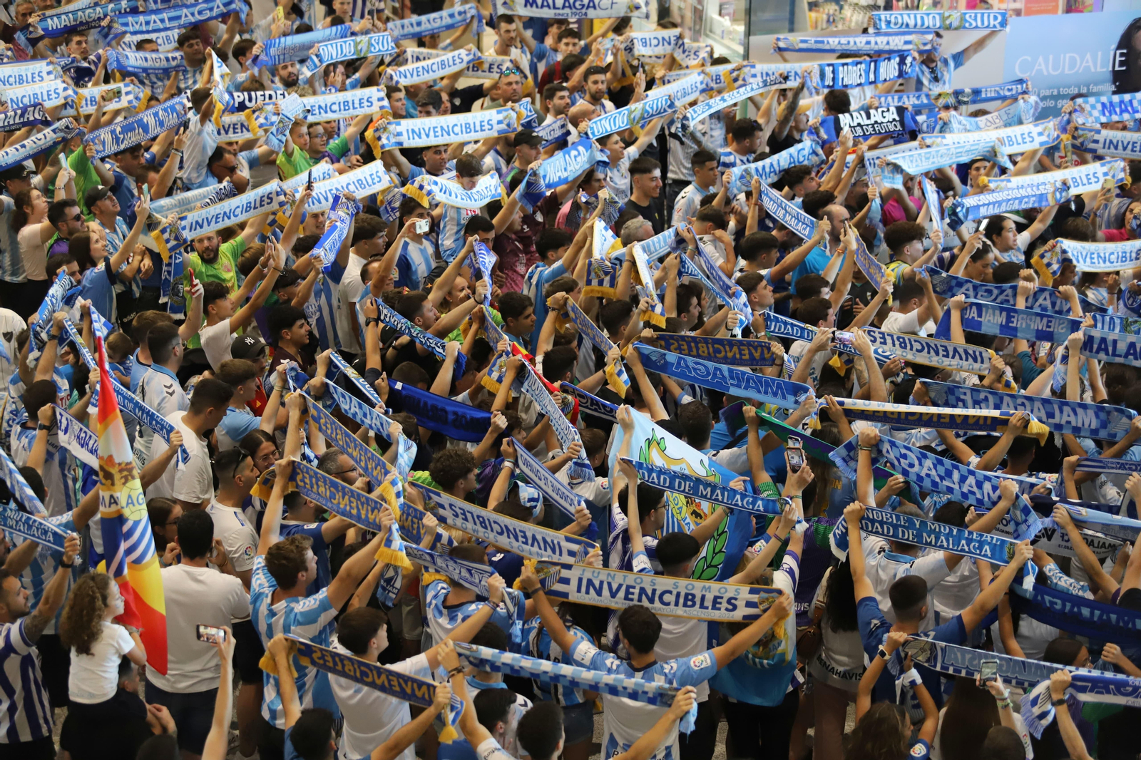 Las fotos de la afición despidiendo al Málaga en el aeropuerto