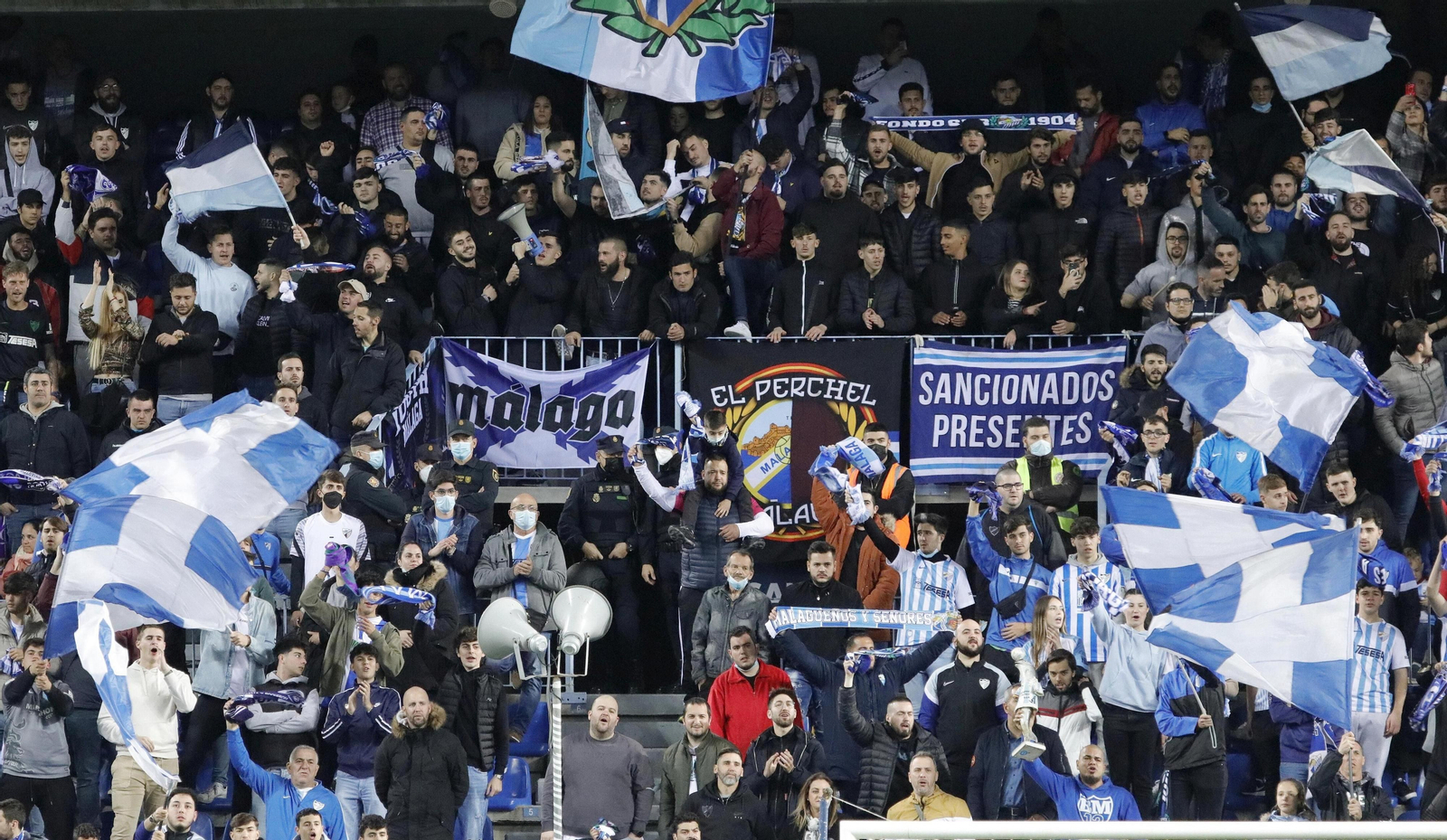 Una imagen de La Rosaleda durante el último Málaga CF-Ponferradina.