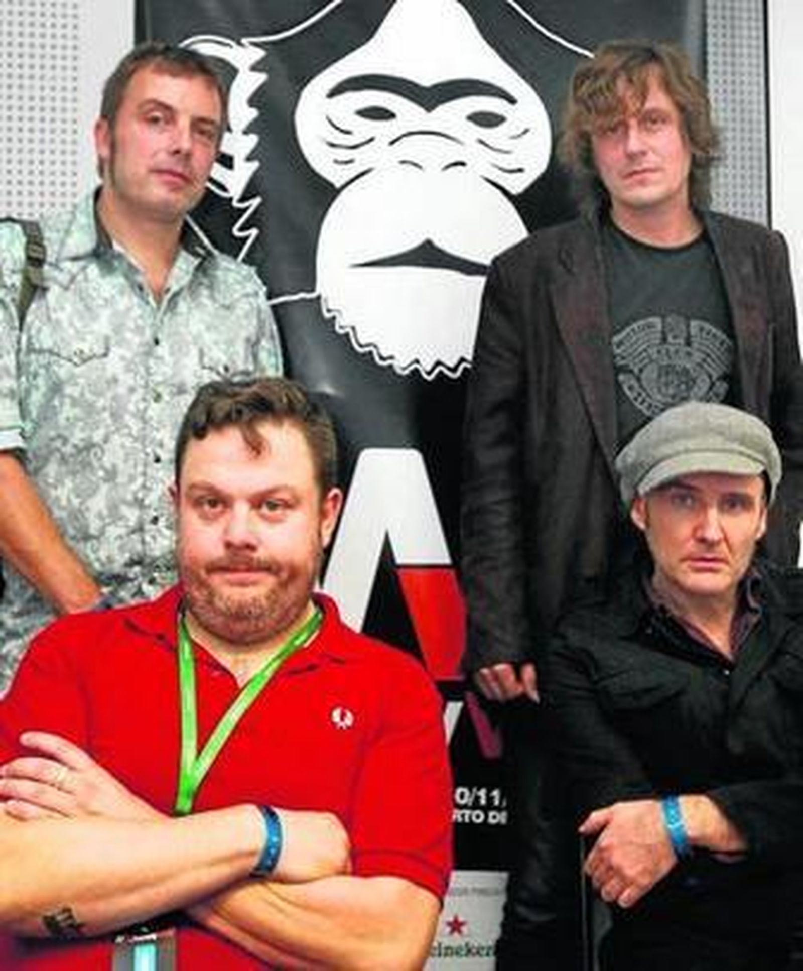 Los componentes de la charla 'Bajo los focos', ayer por la mañana.