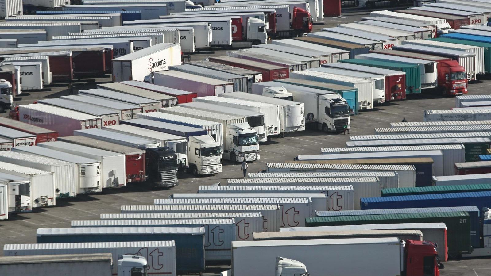 Camiones en el Puerto de Algeciras.
