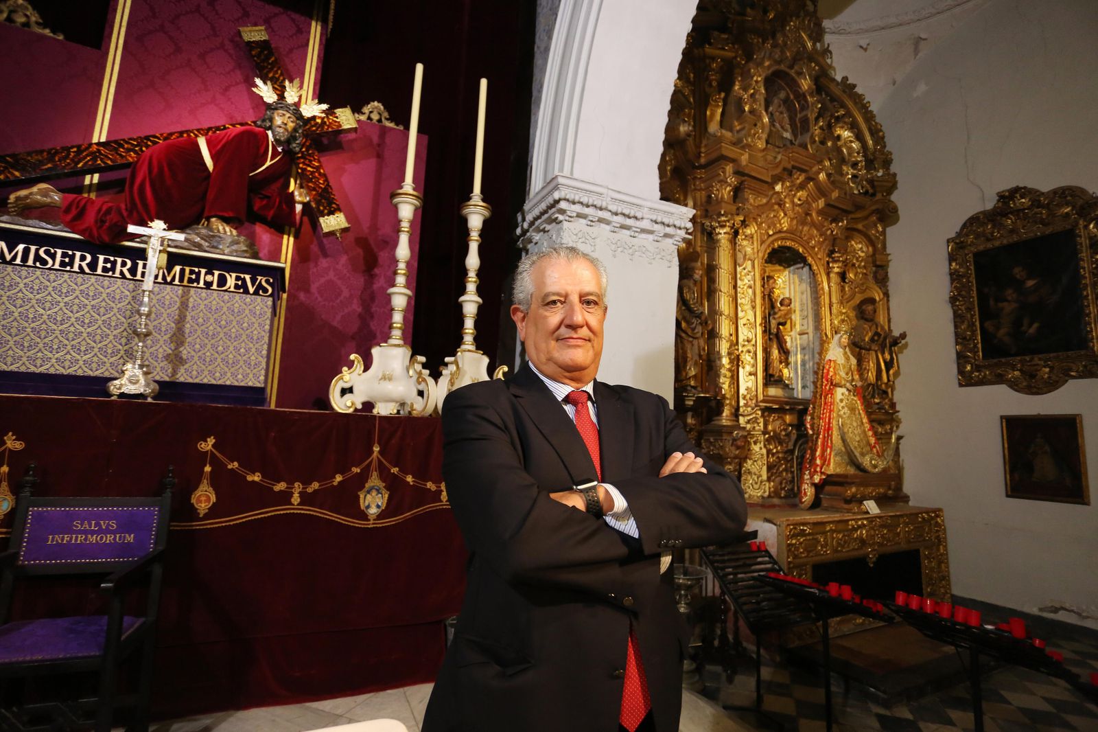 Feliciano Pérez de Azpillaga, hermano mayor de las Tres Caídas, en San Lucas.