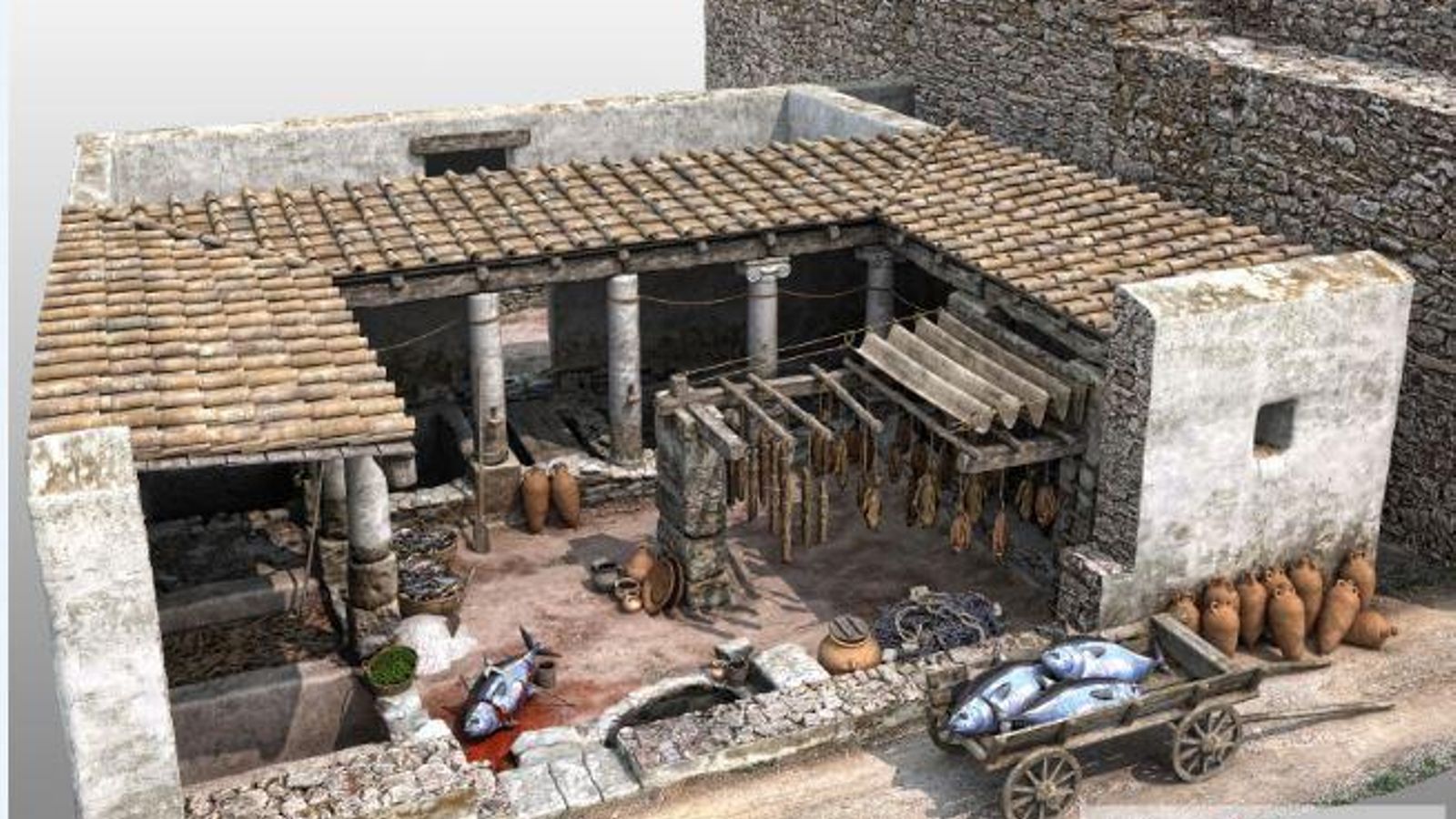Aspecto de una de las fábricas de salazones de Baelo Aspecto de una de las fábricas de salazones de Baelo