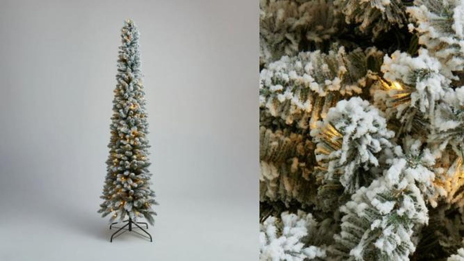 Árbol de Navidad Nevado Slim Salla con luz LED