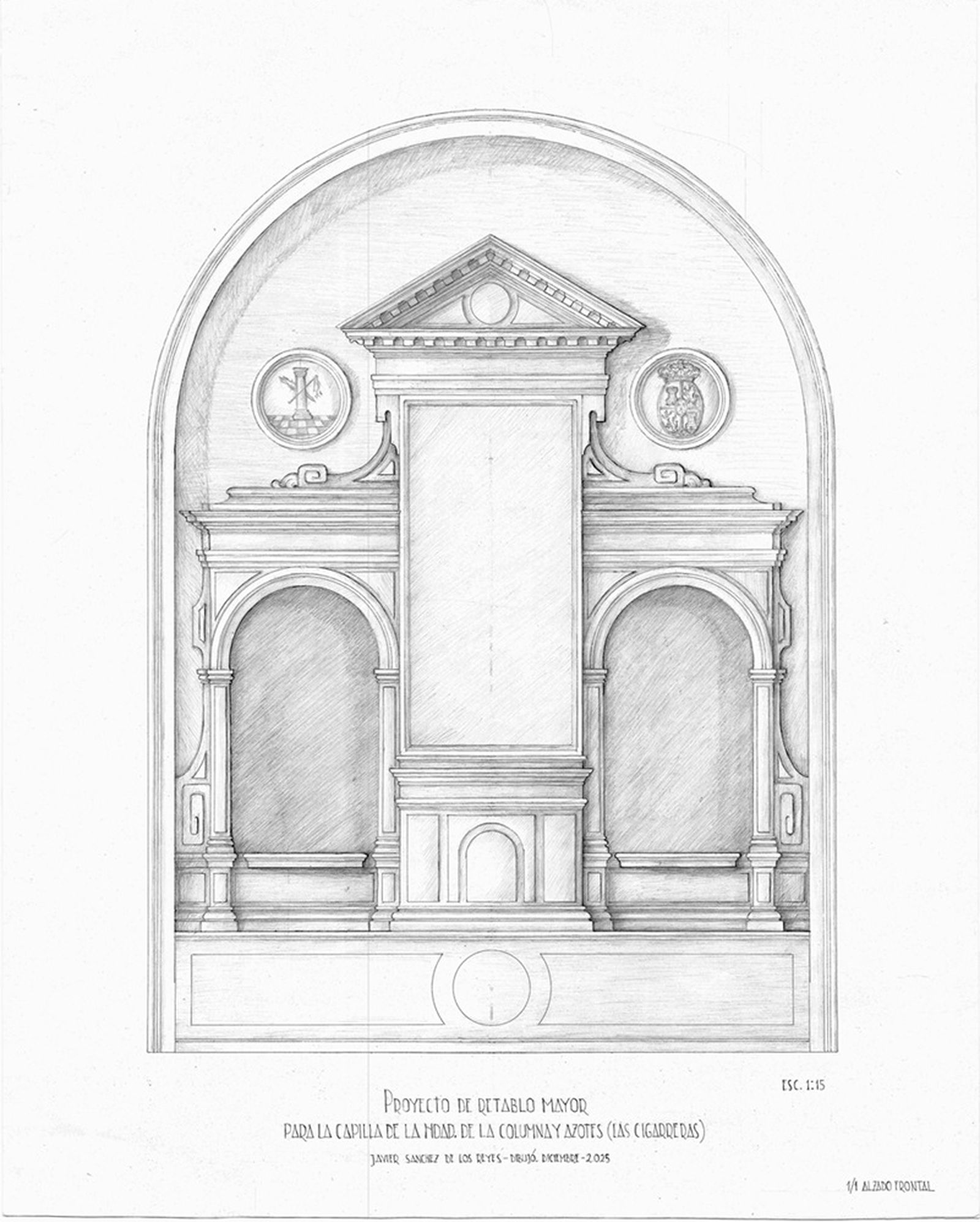 El retablo diseñado por Javier Sánchez de los Reyes.