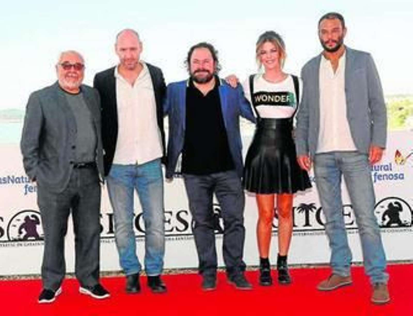 El director Jaume Balagueró junto al equipo de 'Rec 4', en la presentación del filme en Barcelona.