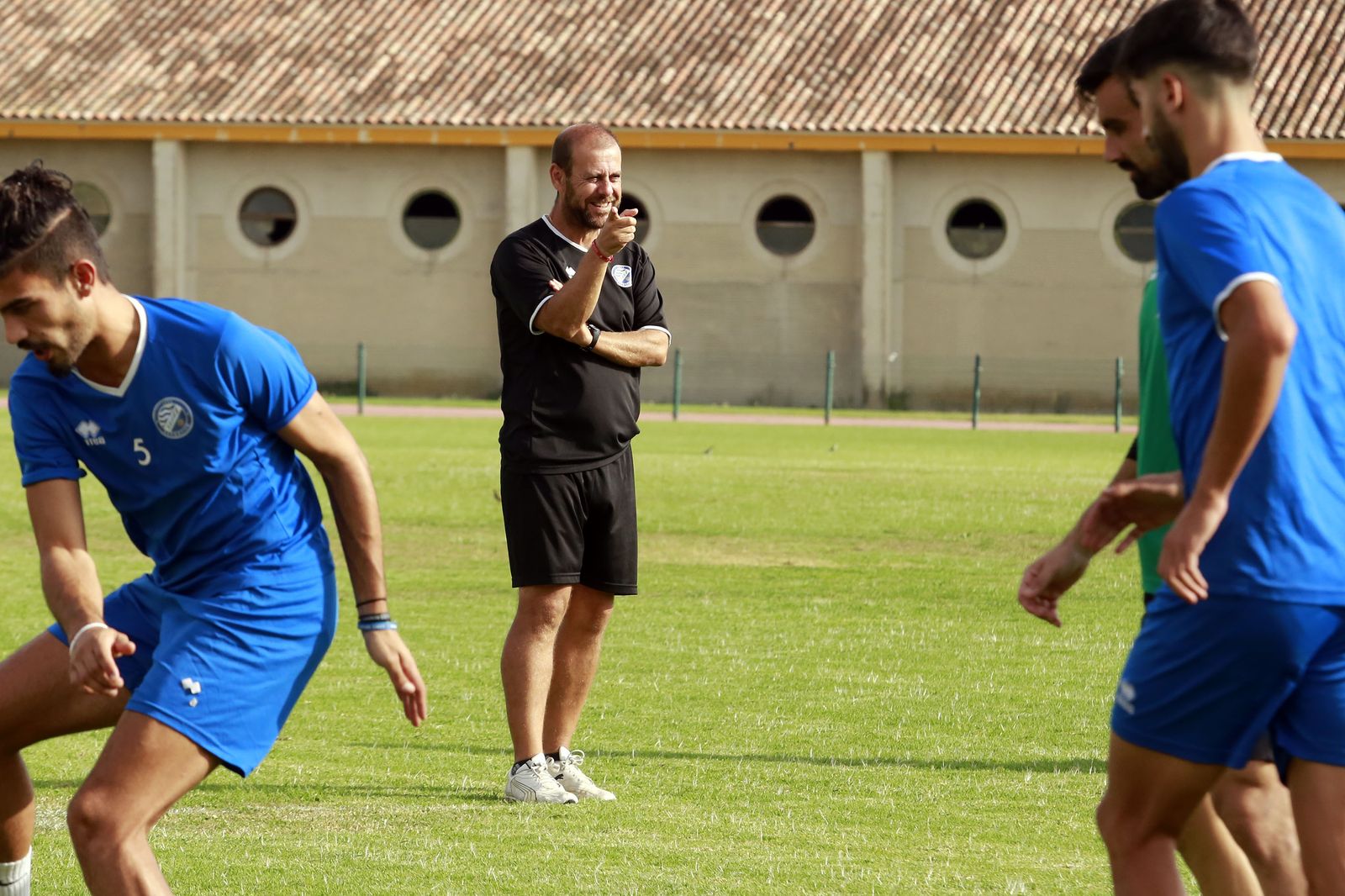 Bernardo Plaza, en un entrenamiento del Xerez DFC en el Pepe Ravelo.