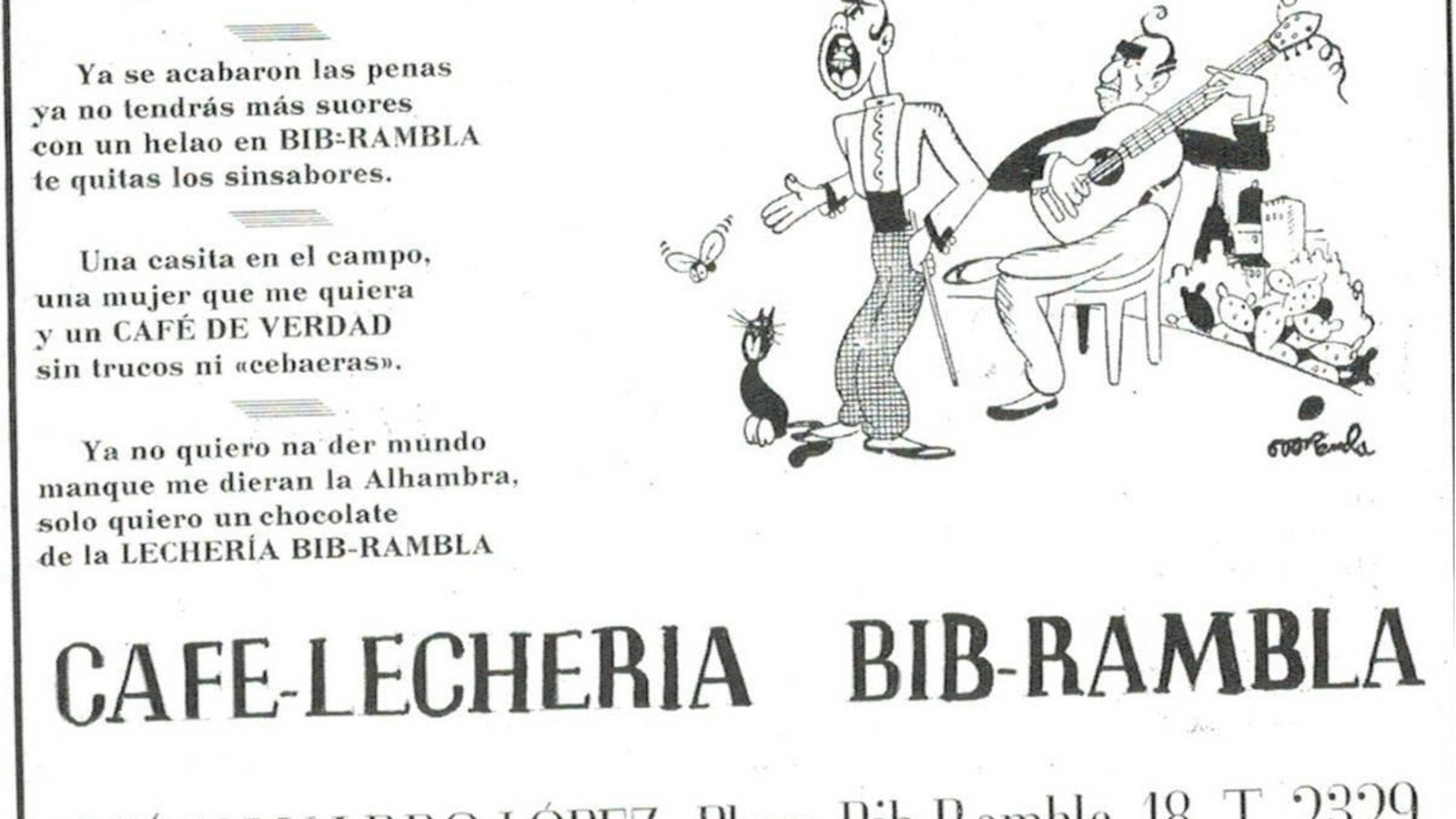 Café Bibrambla. Viñeta de Miranda