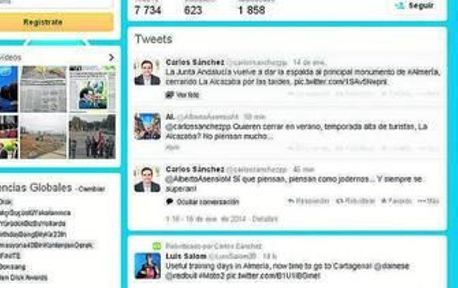 Imagen de la conversación mantenida por el concejal en su twitter.