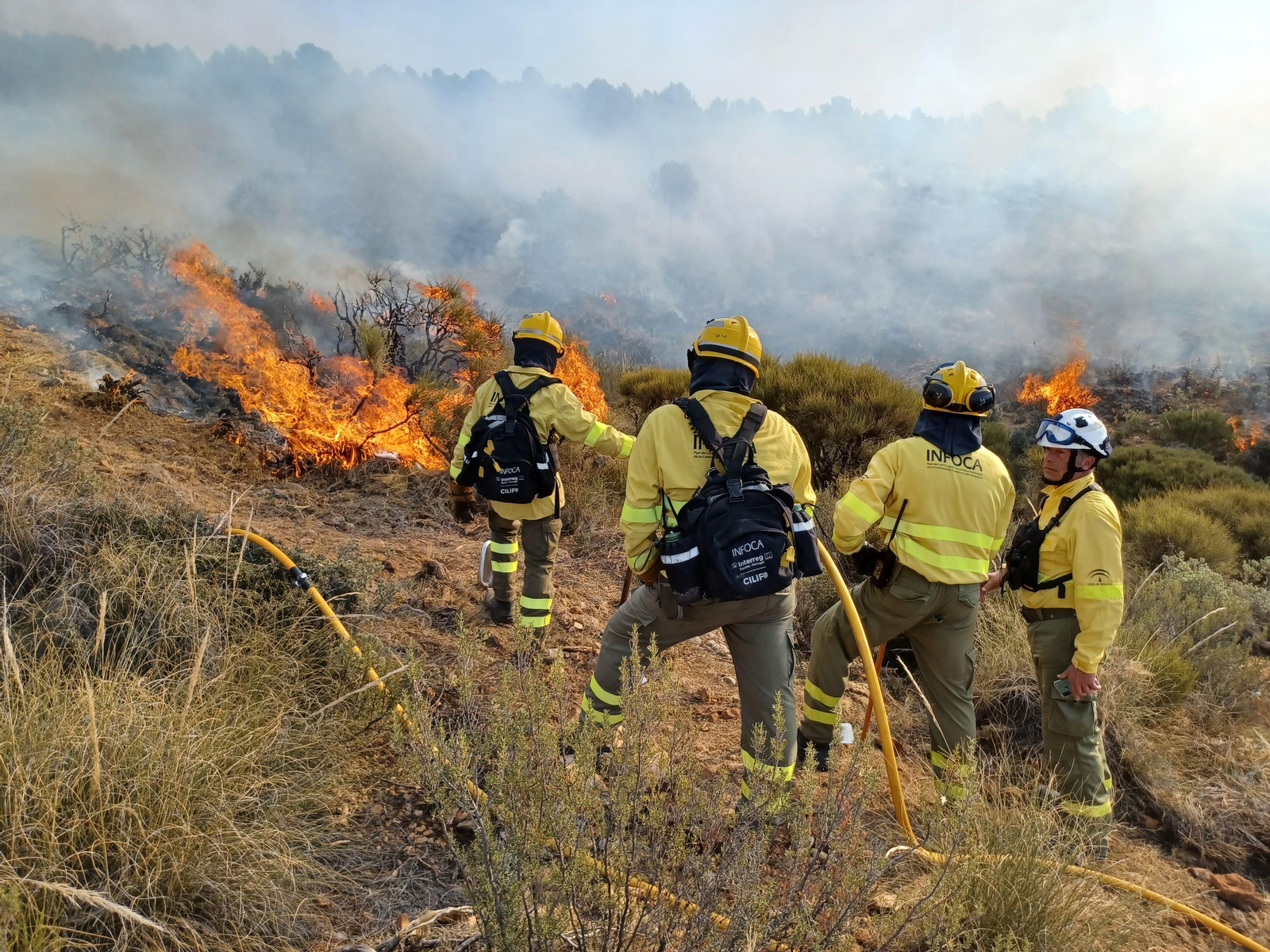 Quema prescrita del Infoca en Cortijo Clavero de Dalías