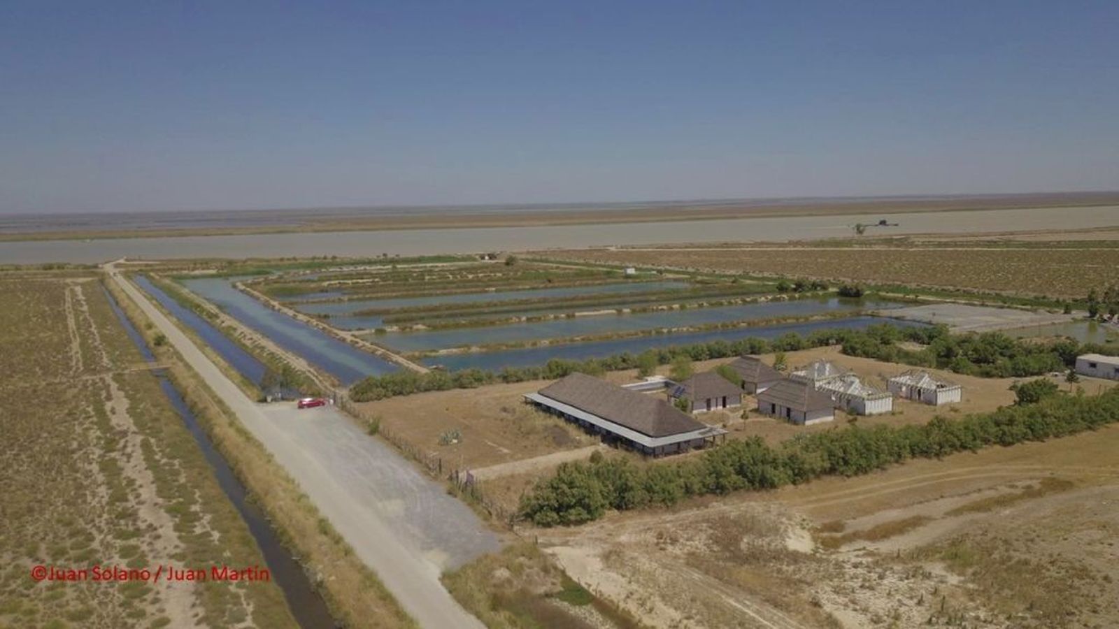 Vista aérea de la finca Esteros de Manego, en Trebujena.