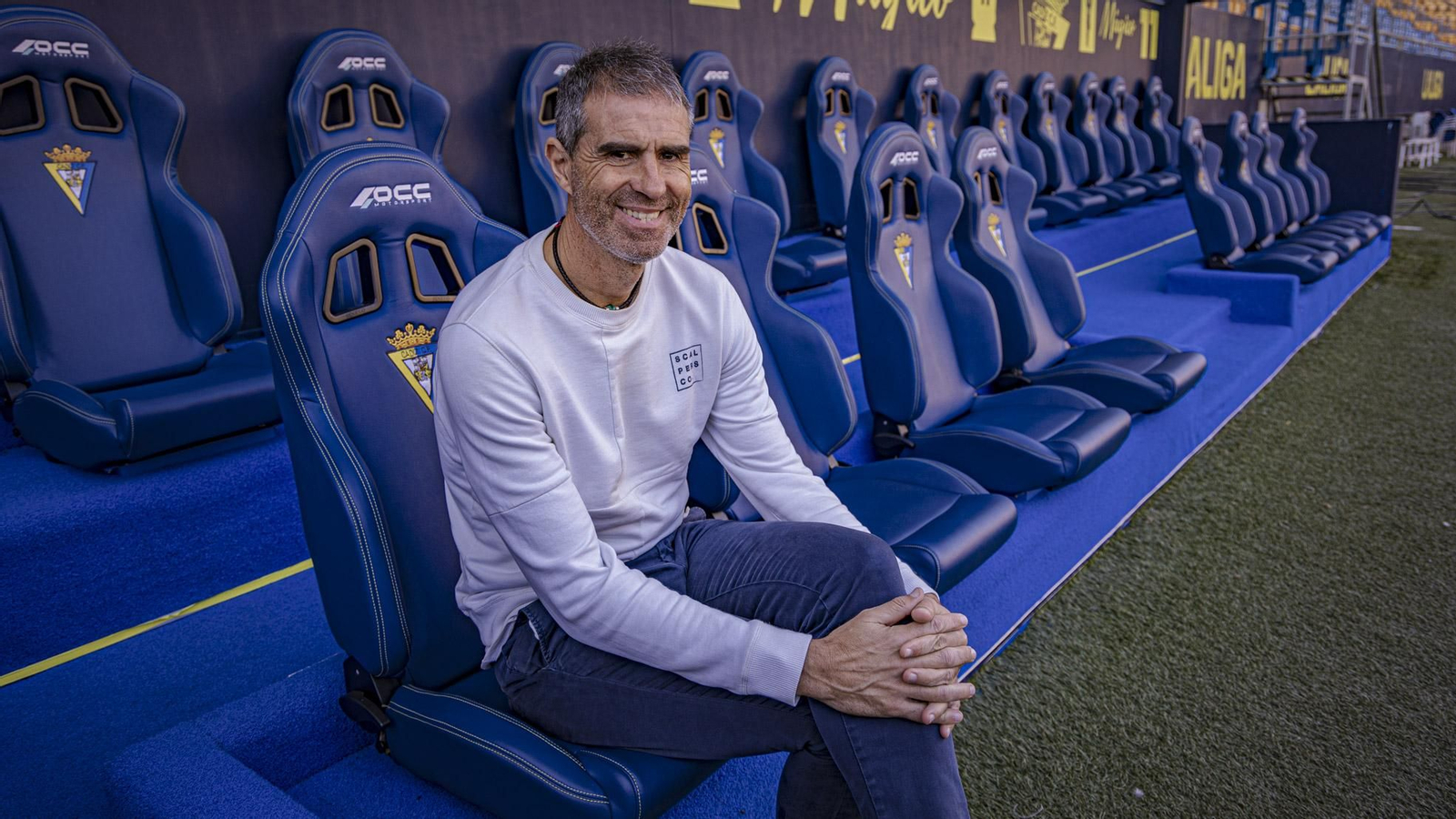 Gaizka Garitano, en el banquillo del Nuevo Mirandilla.