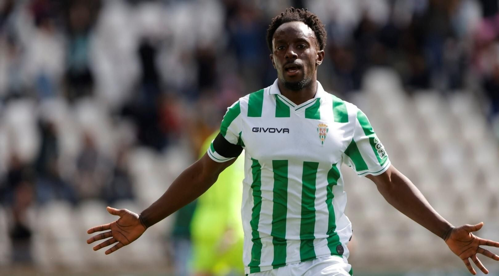 Diarra celebra un gol con el Córdoba CF en El Arcángel. Diarra celebra un gol con el Córdoba CF en El Arcángel.