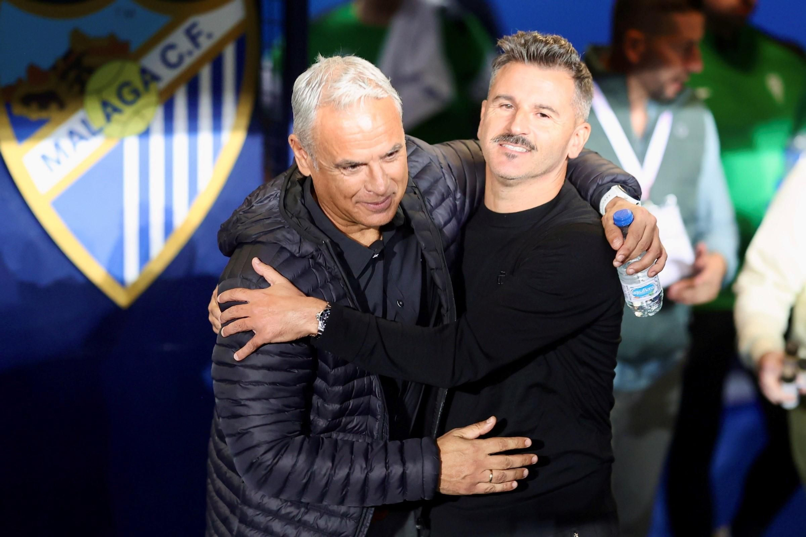 Ania y Pellicer, antes del partido.