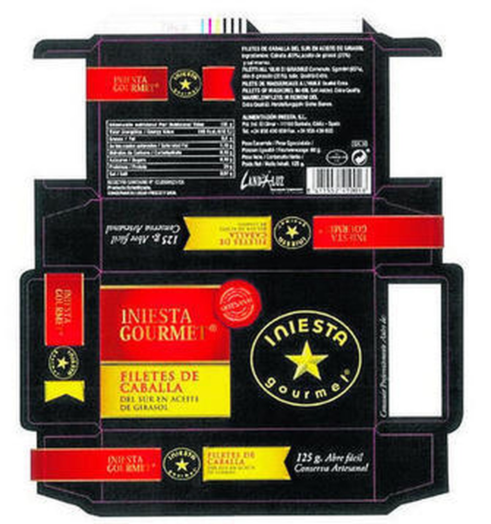 Futuro estuche de una de las conservas que se fabricarán en Barbate.