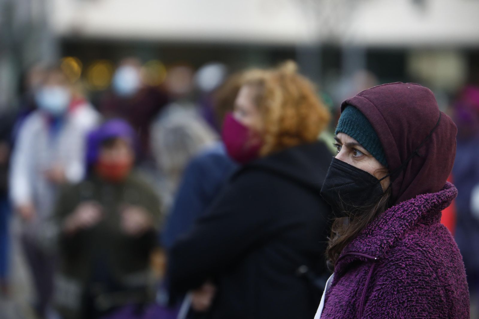 La concentración feminista por el 8-M en fotografías
