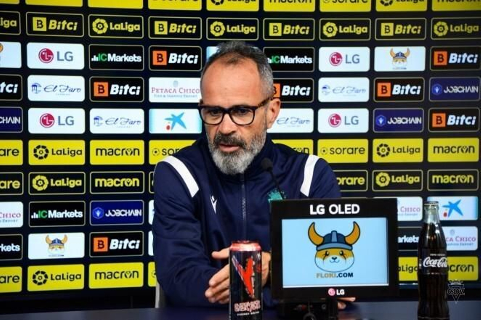 Cervera el domingo en la sala de prensa de El Rosal.