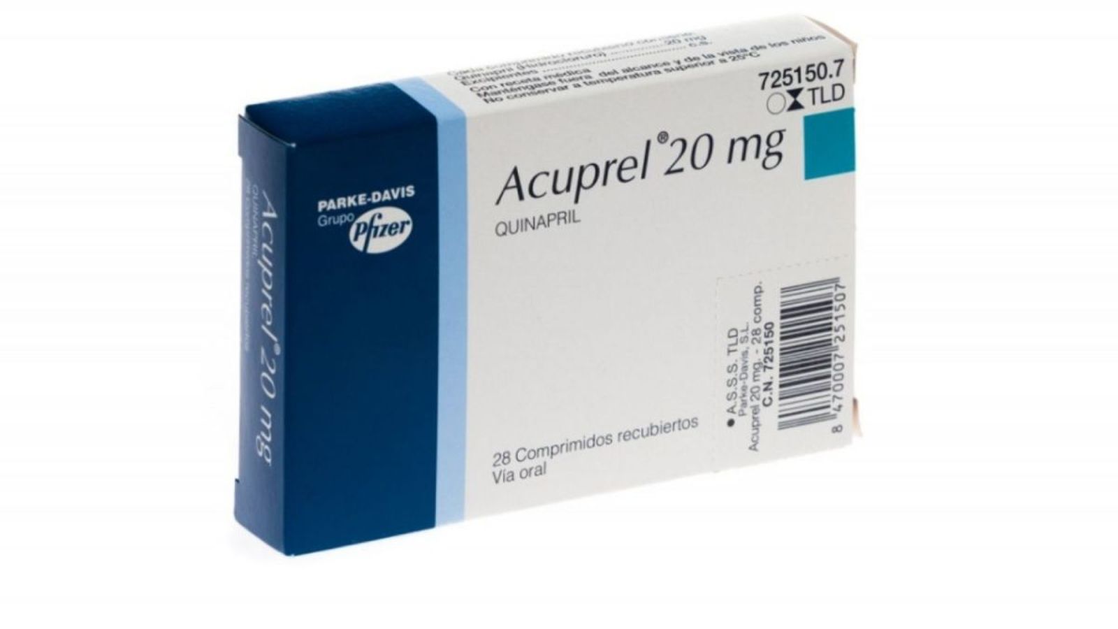 Una caja del medicamento Acuprel. La retirada afecta tan sólo a una serie de lotes