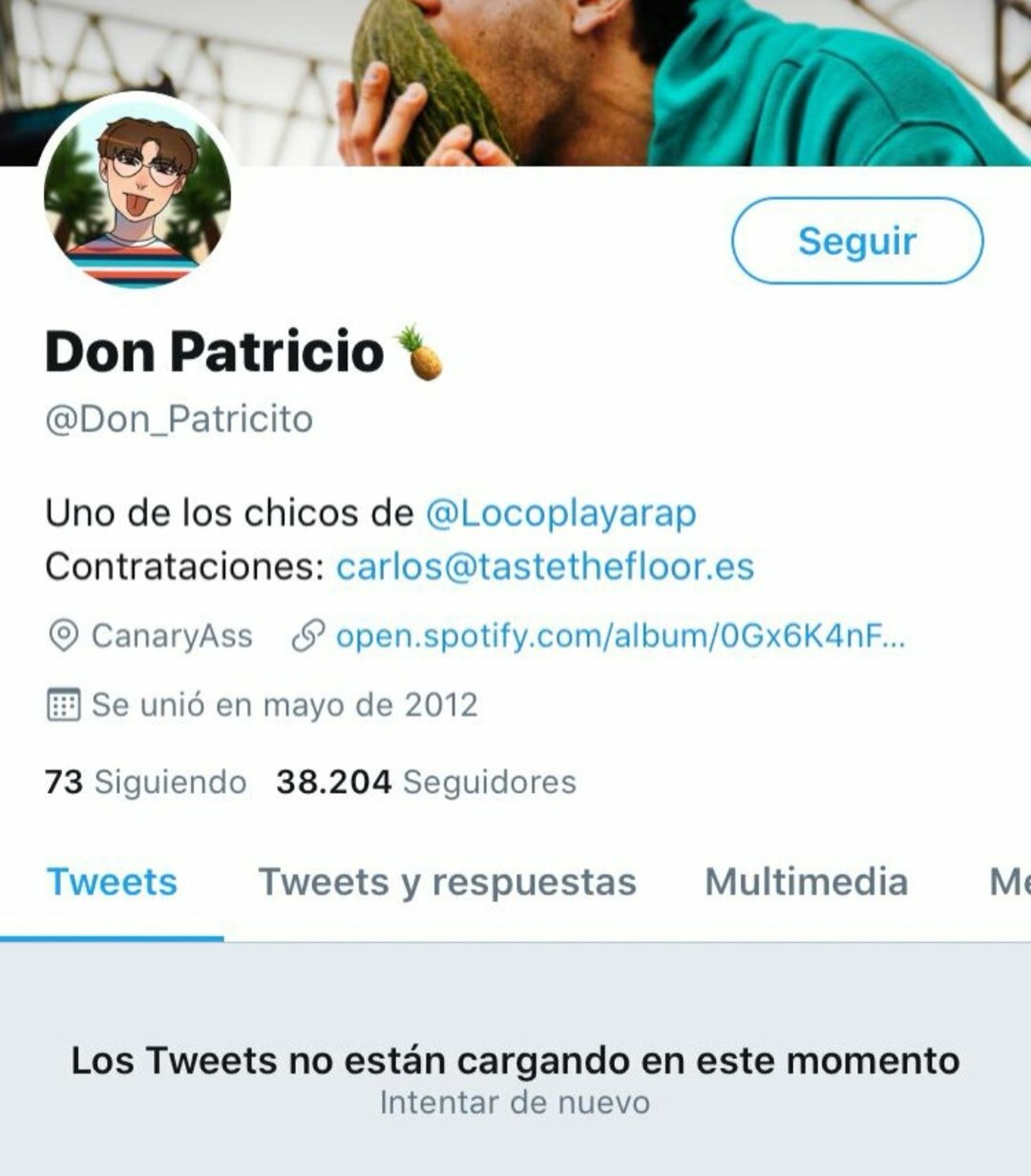 Perfil de Twitter de Don Patricio