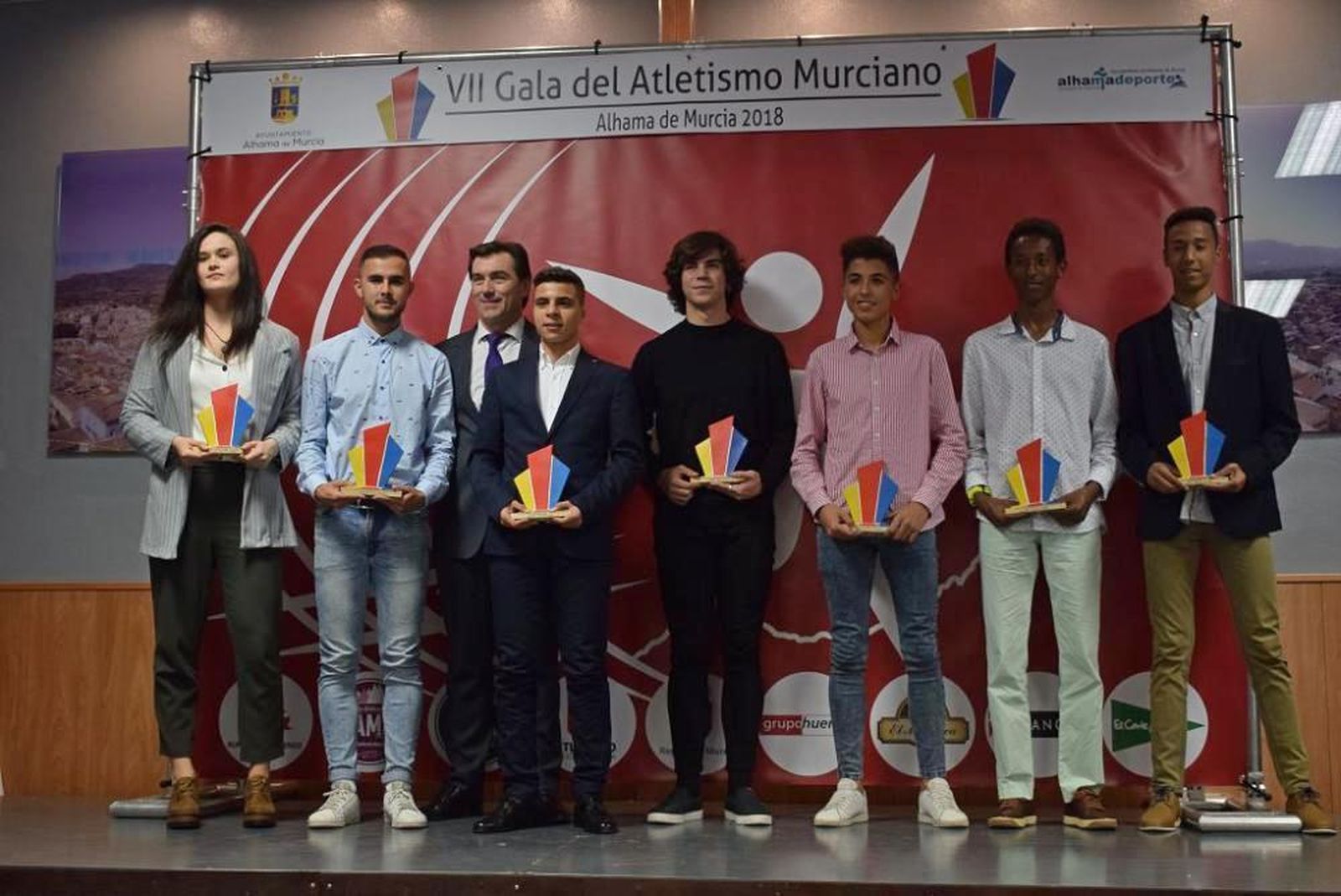 Los huercalenses participaron en la gala de deporte de la Federación de Atletismo Murciana.