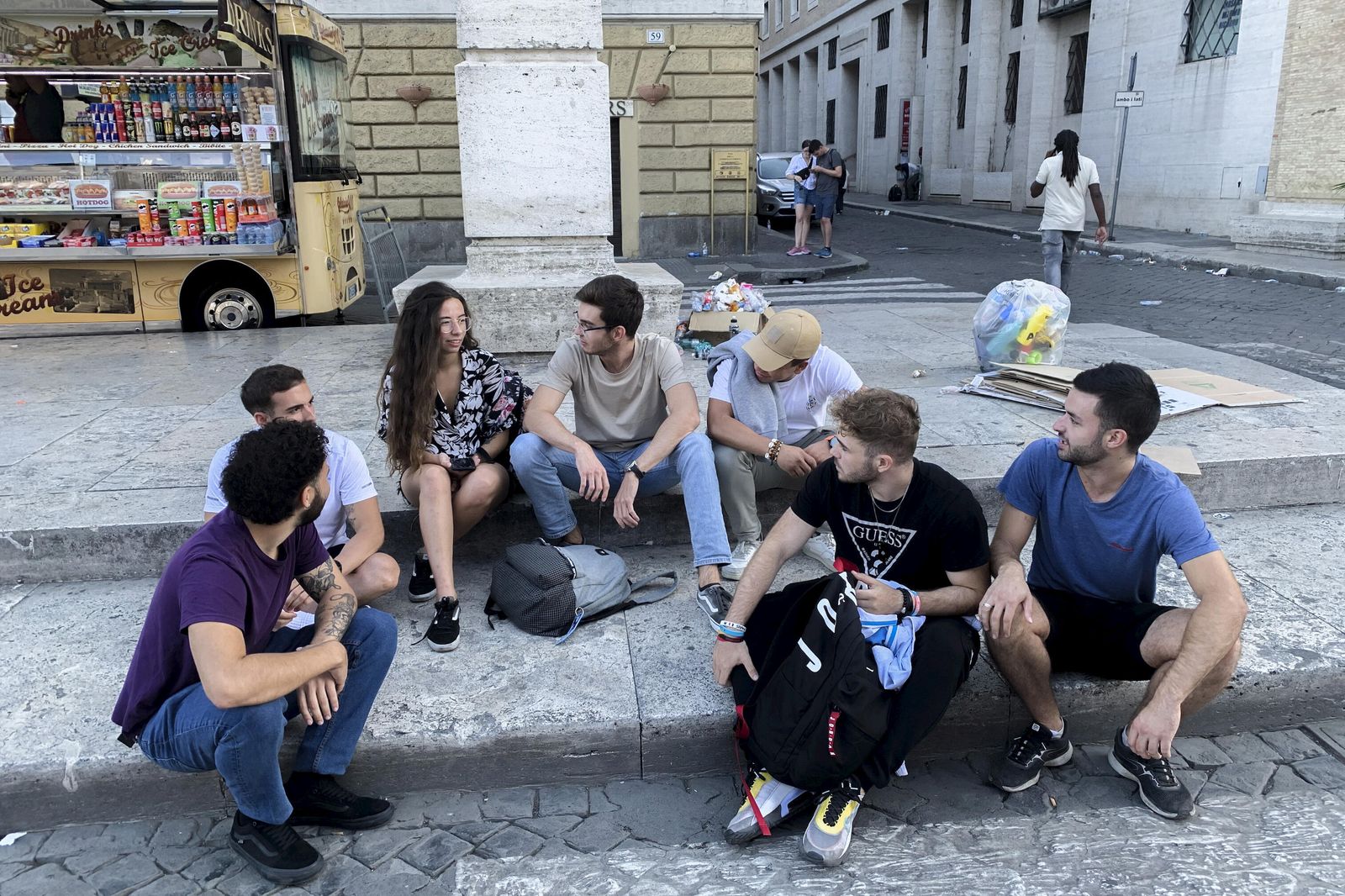 Un grupo de estudiantes españoles en Roma.