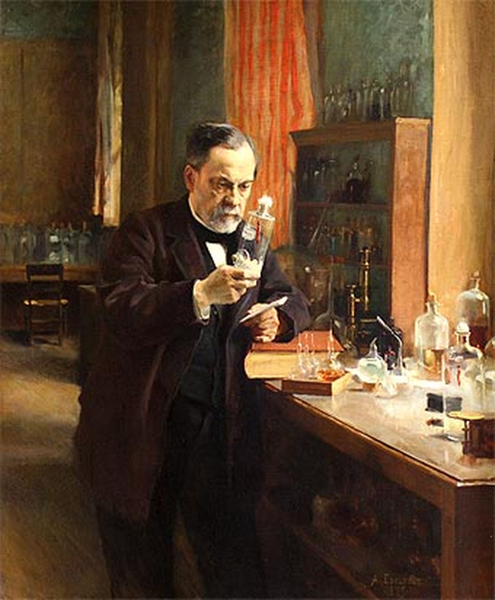 Louis Pasteur retratado por Alberto Edelfelt.