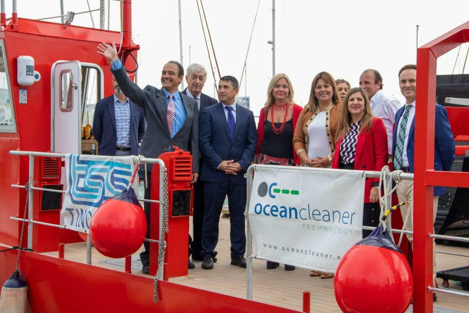 Luis Miranda, Ángel Juan Pascual, Antonio Trigo, la alcaldesa de Puerto Real Elena Amaya, la presidenta de la Diputación de Cádiz Irene García y David de la Encina.