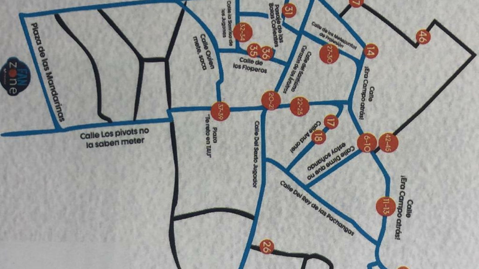 Callejero con el nuevo nombre de las calles del centro de Málaga.