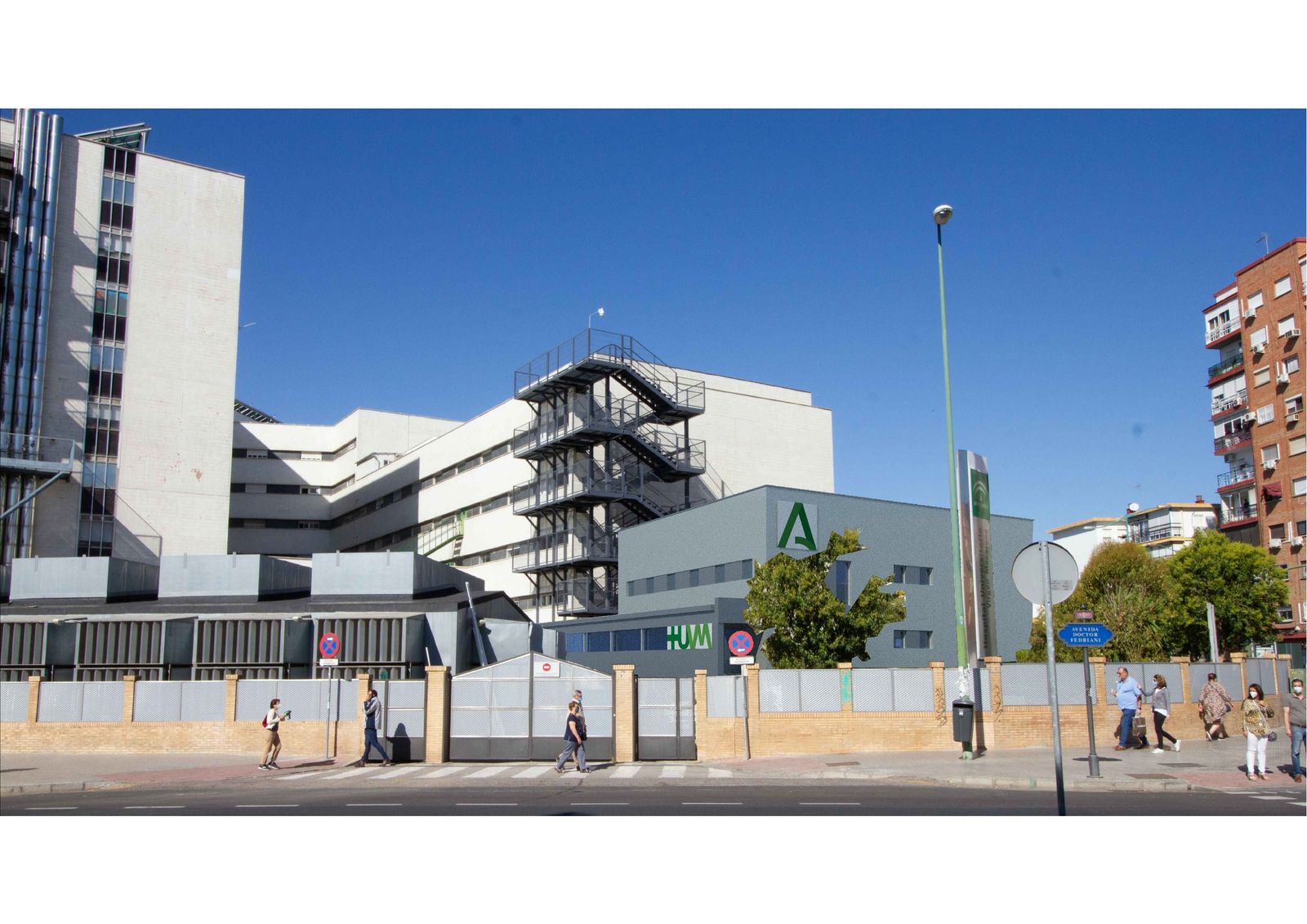 Maqueta del nuevo edificio que albergará la ampliación de Urgencias en el Macarena.